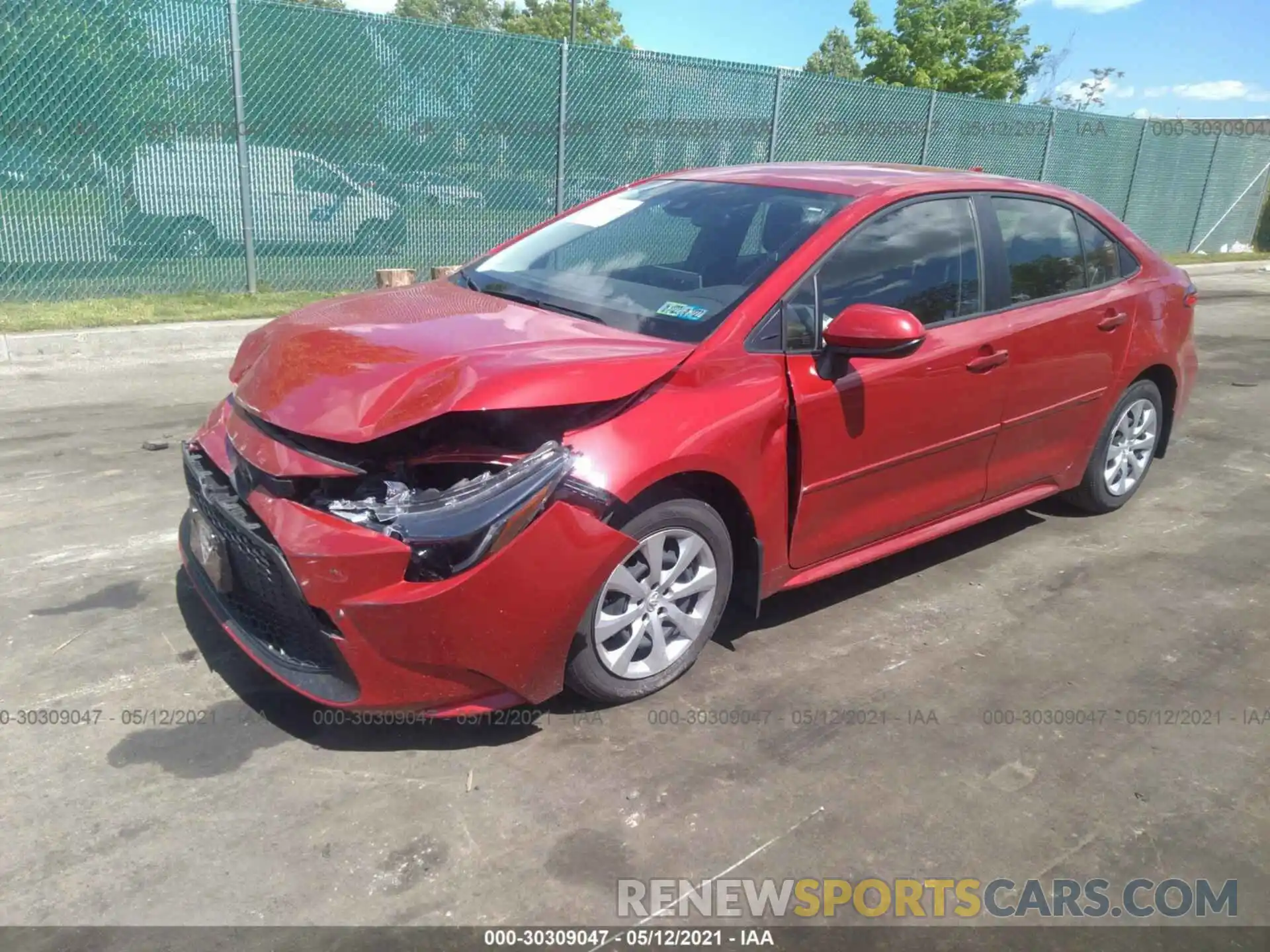 2 Photograph of a damaged car JTDEPRAE1LJ099443 TOYOTA COROLLA 2020