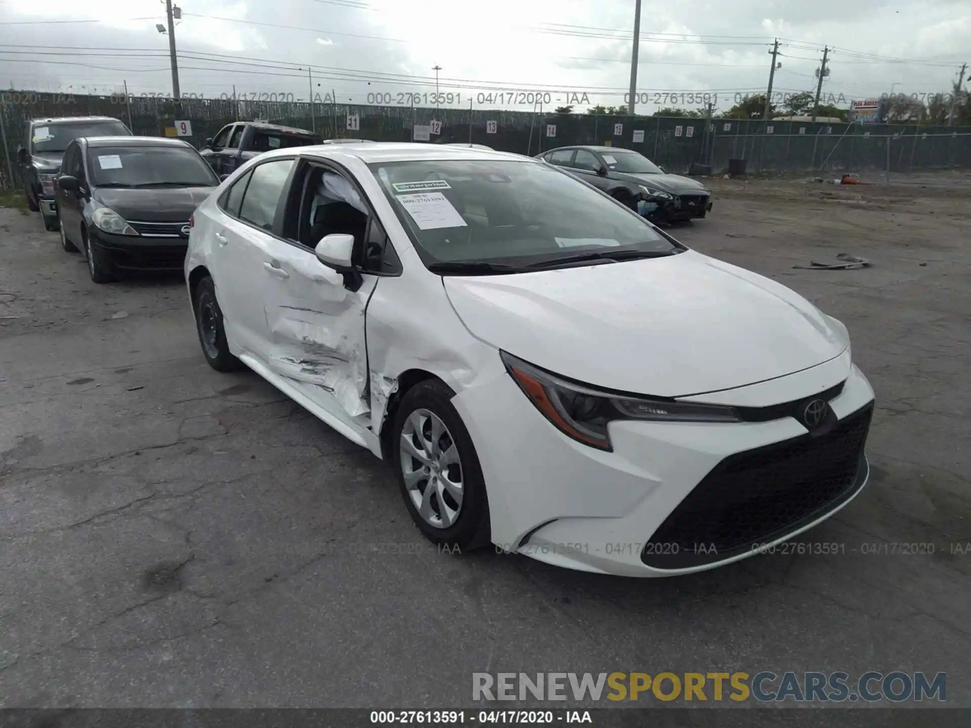 1 Photograph of a damaged car JTDEPRAE1LJ100011 TOYOTA COROLLA 2020