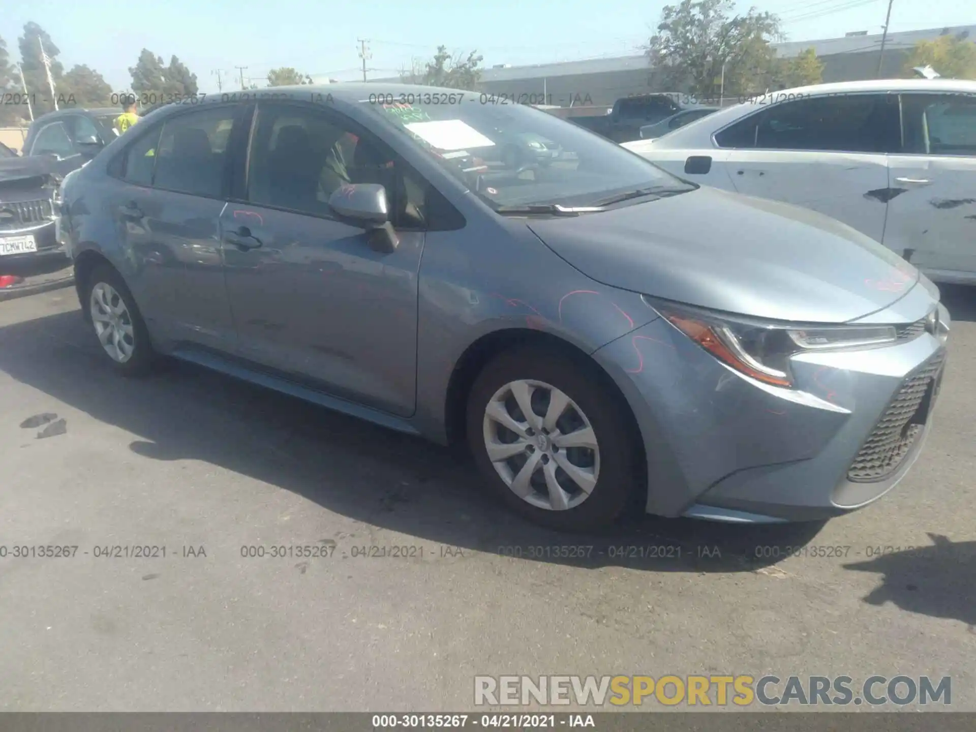 1 Photograph of a damaged car JTDEPRAE1LJ108092 TOYOTA COROLLA 2020