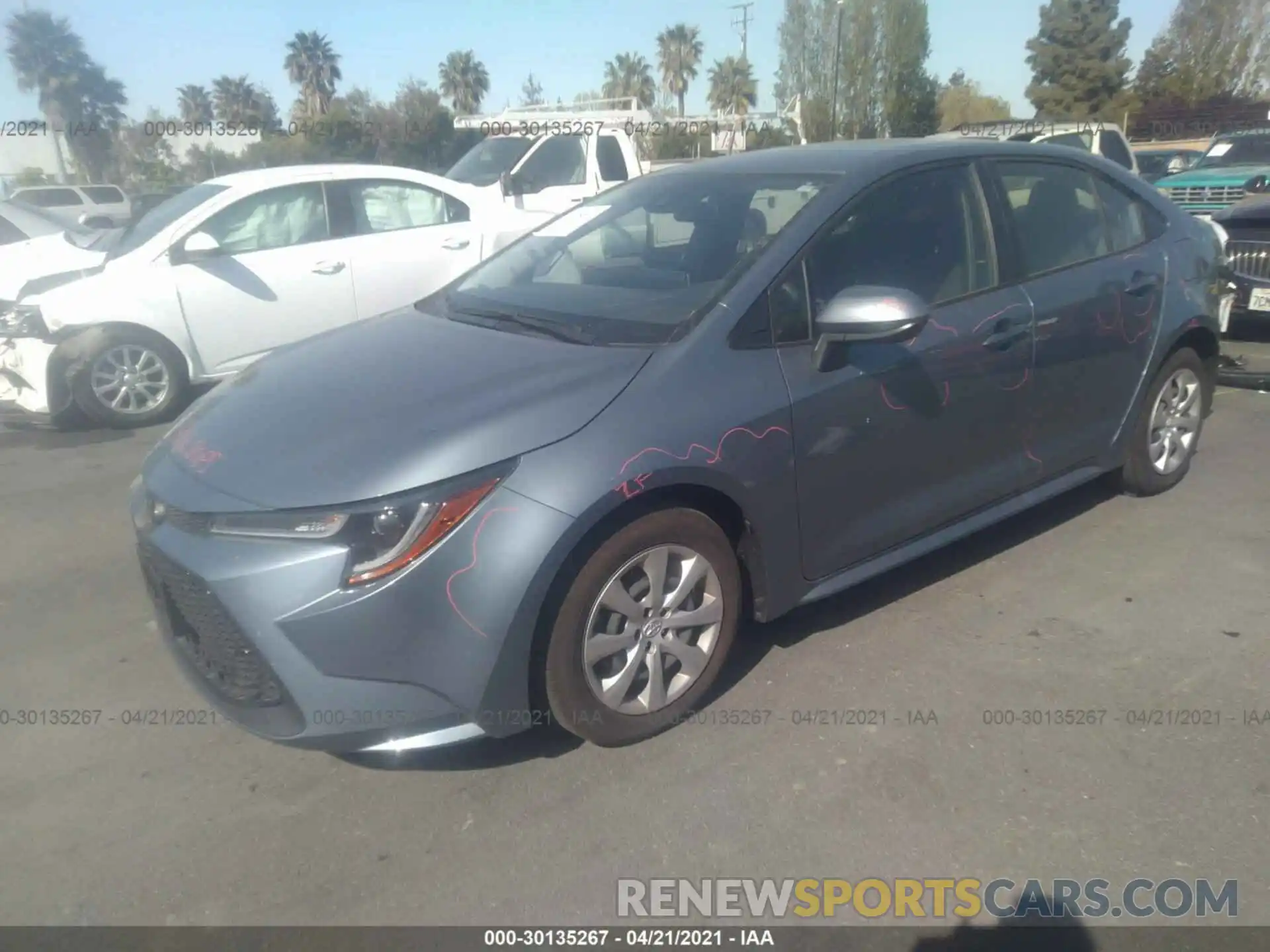 2 Photograph of a damaged car JTDEPRAE1LJ108092 TOYOTA COROLLA 2020