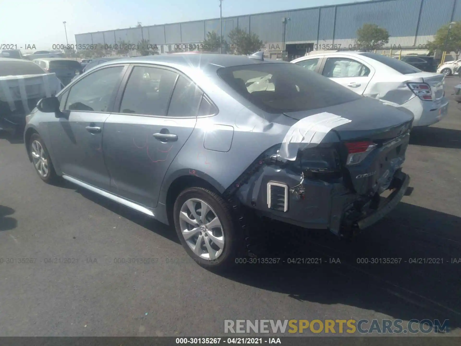 3 Photograph of a damaged car JTDEPRAE1LJ108092 TOYOTA COROLLA 2020