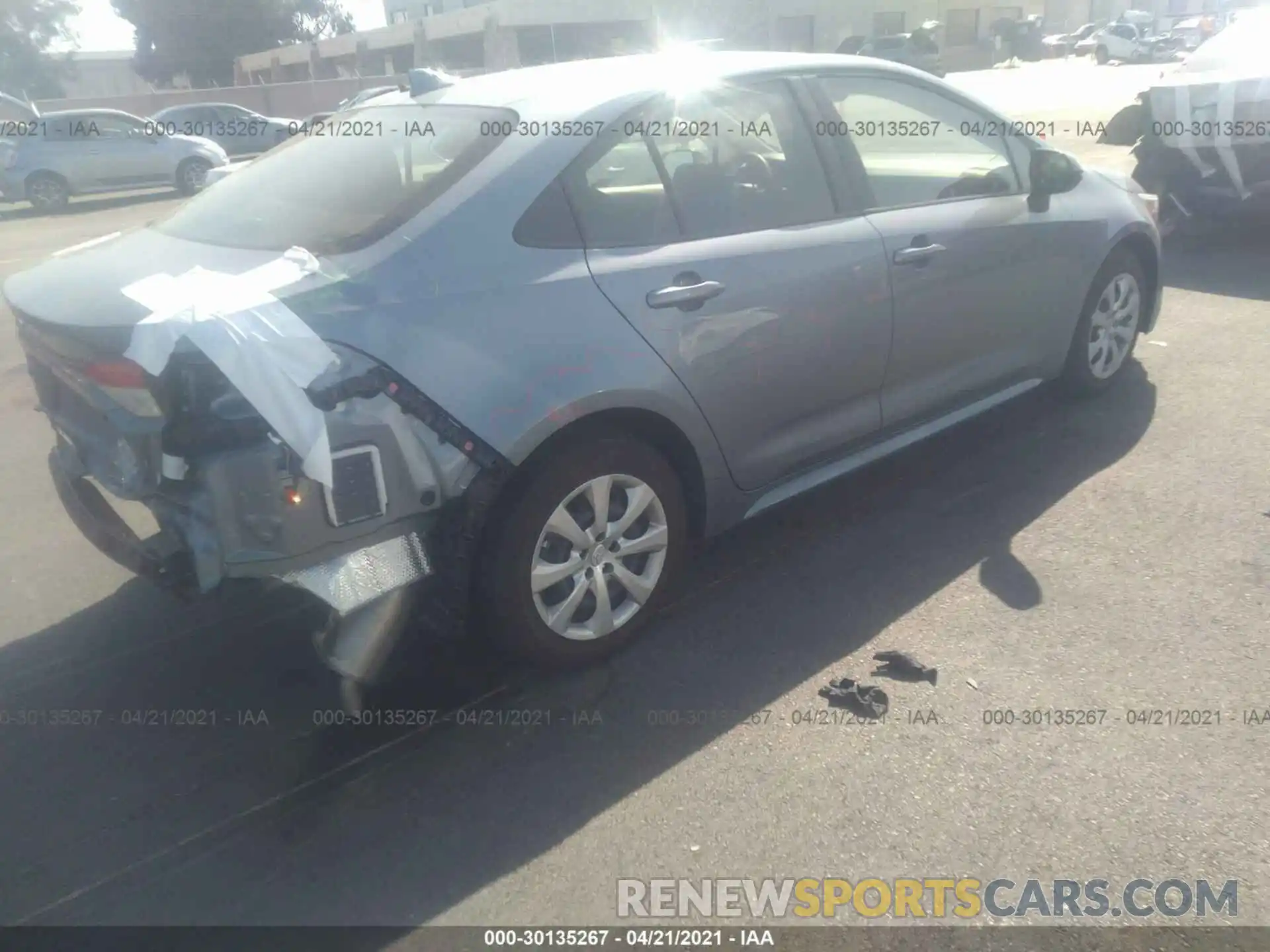 4 Photograph of a damaged car JTDEPRAE1LJ108092 TOYOTA COROLLA 2020