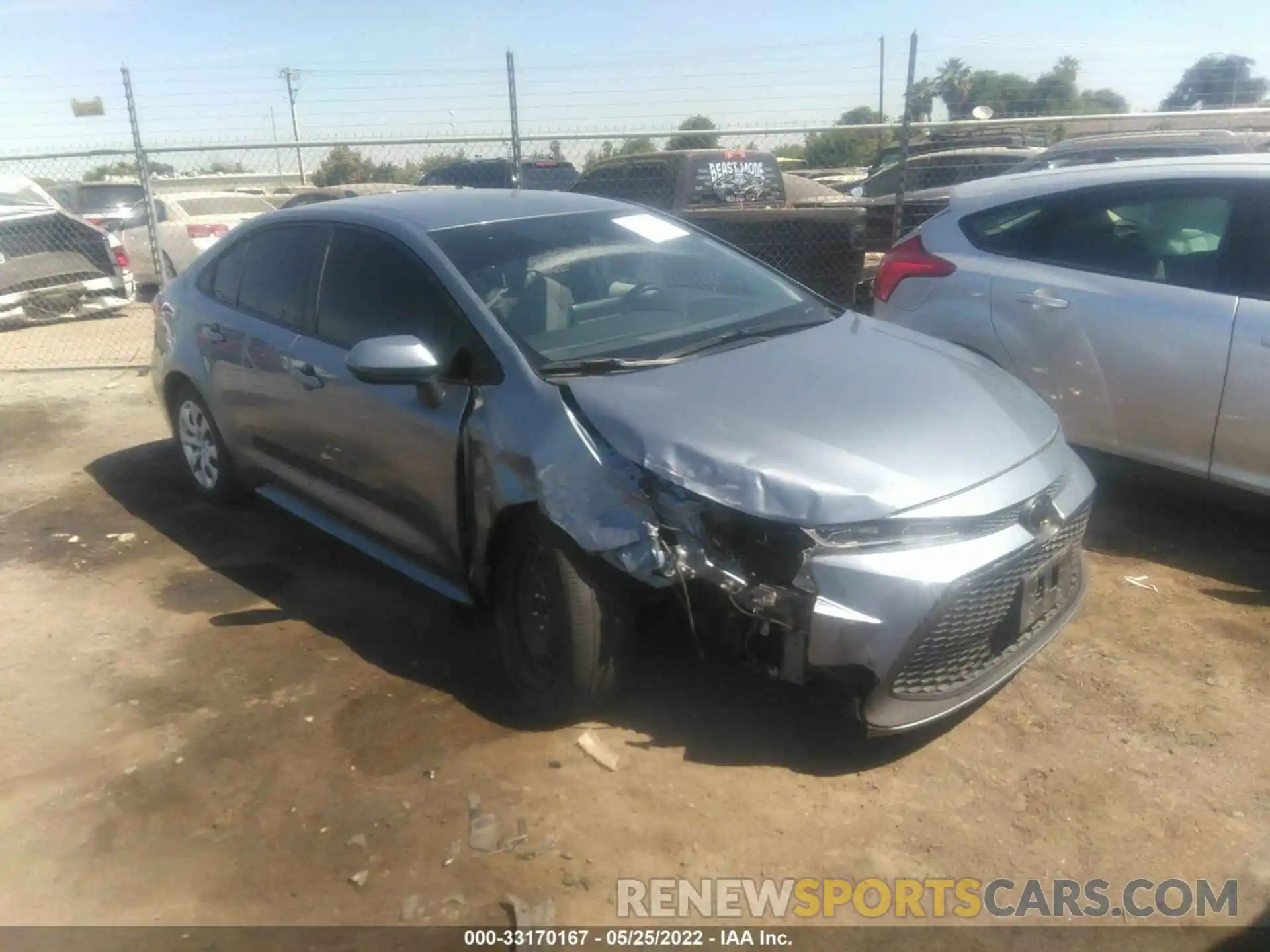 1 Photograph of a damaged car JTDEPRAE1LJ108190 TOYOTA COROLLA 2020