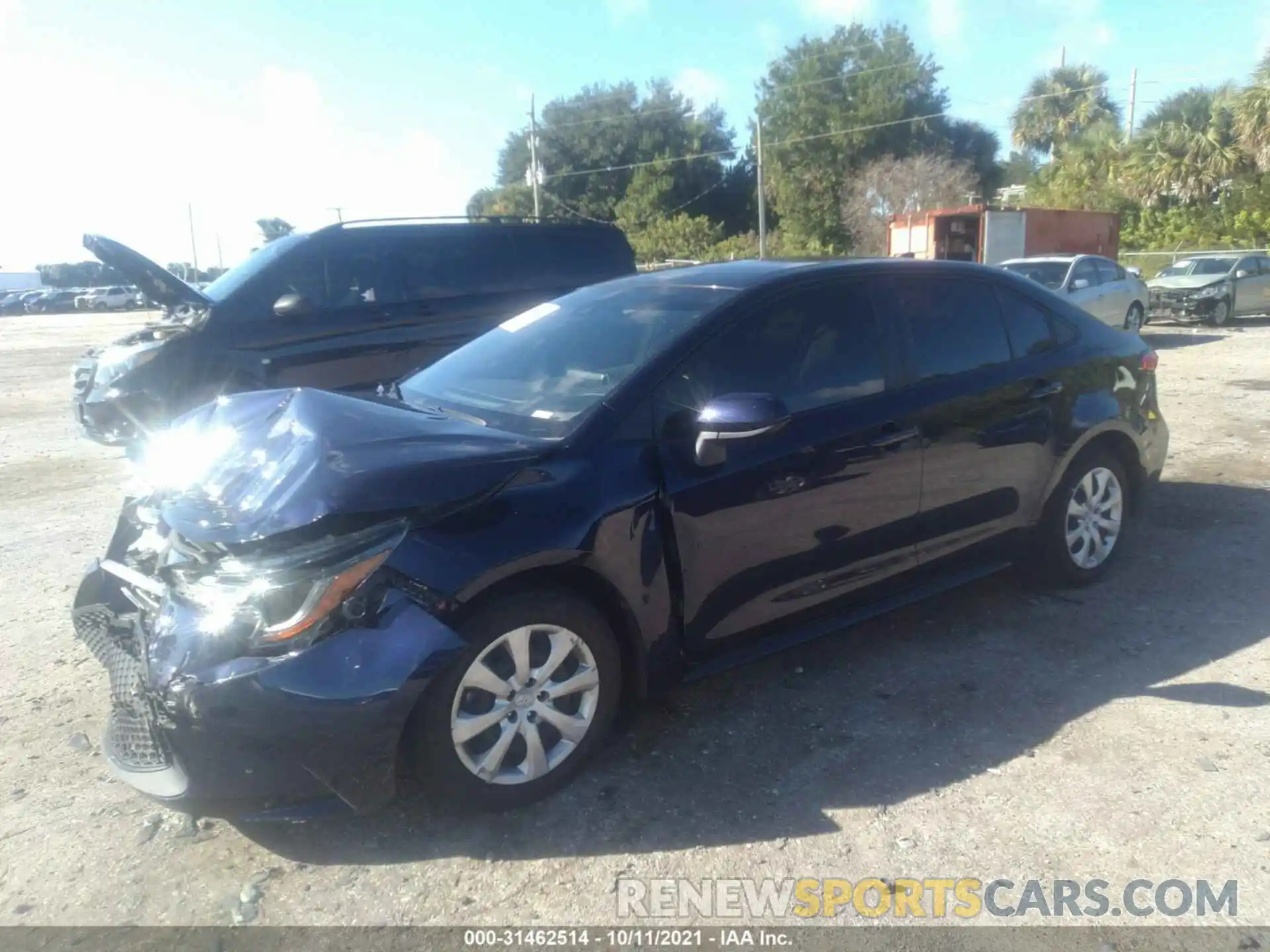 2 Photograph of a damaged car JTDEPRAE1LJ111087 TOYOTA COROLLA 2020