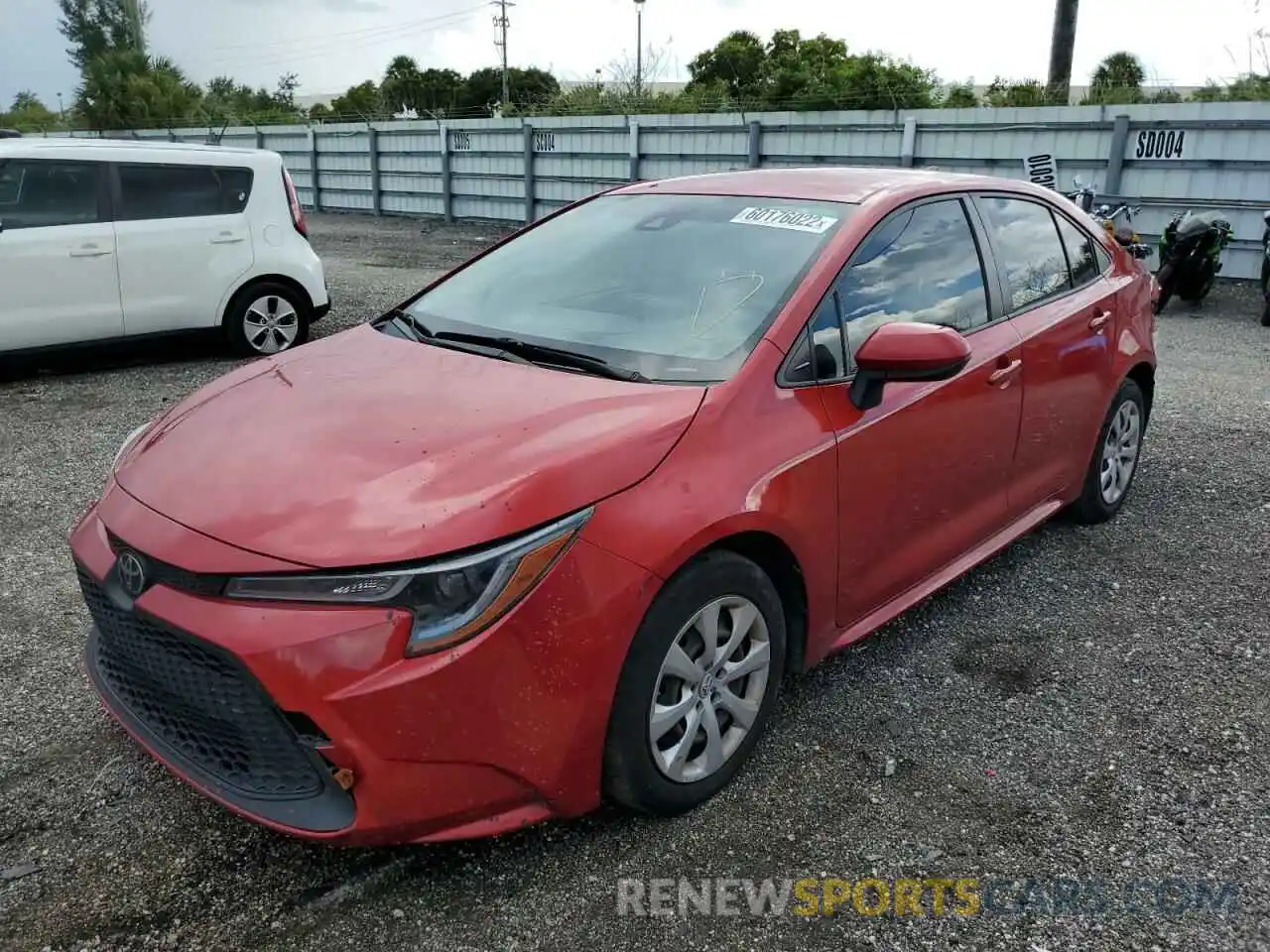 2 Photograph of a damaged car JTDEPRAE1LJ112191 TOYOTA COROLLA 2020