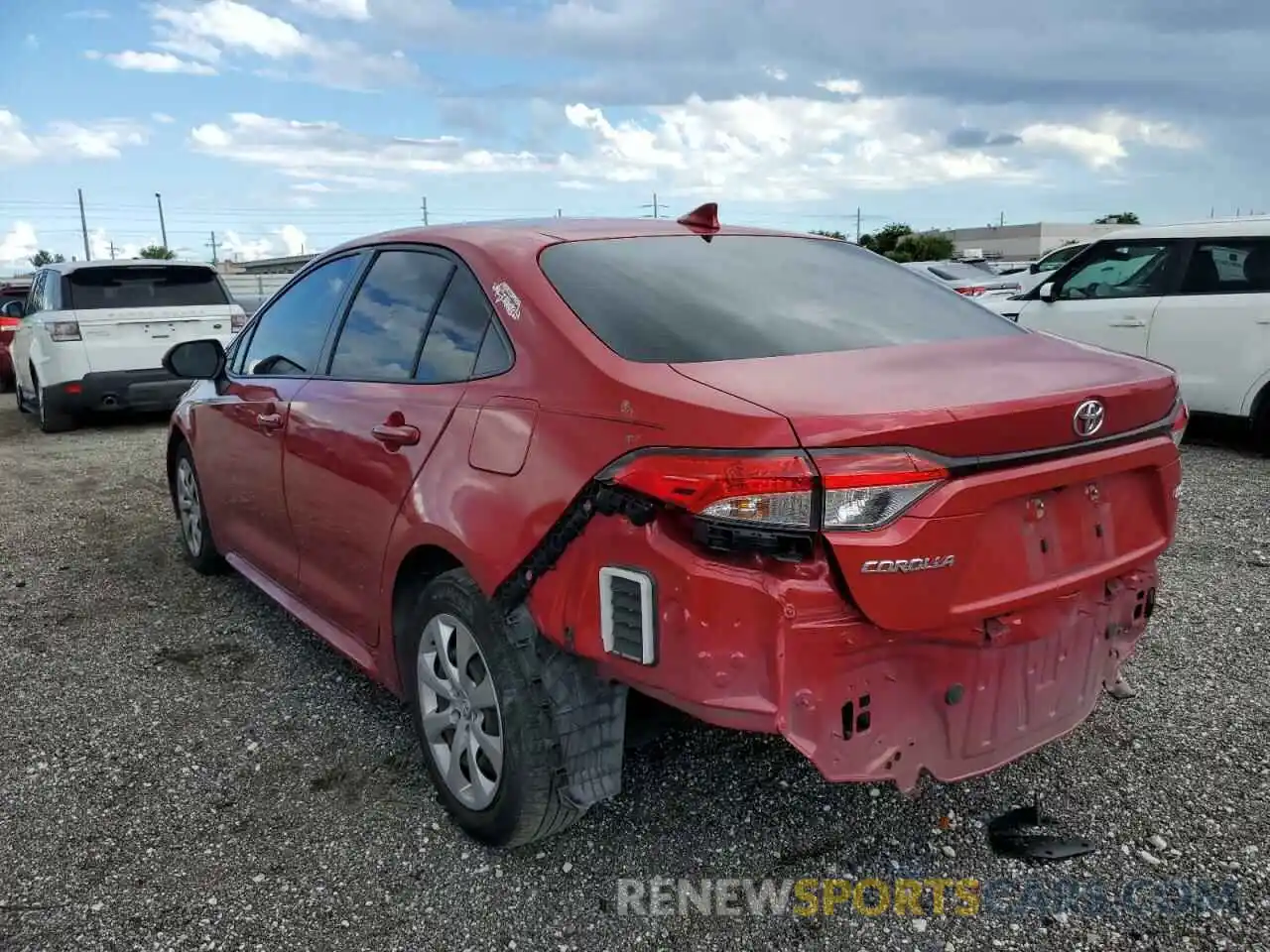 3 Photograph of a damaged car JTDEPRAE1LJ112191 TOYOTA COROLLA 2020