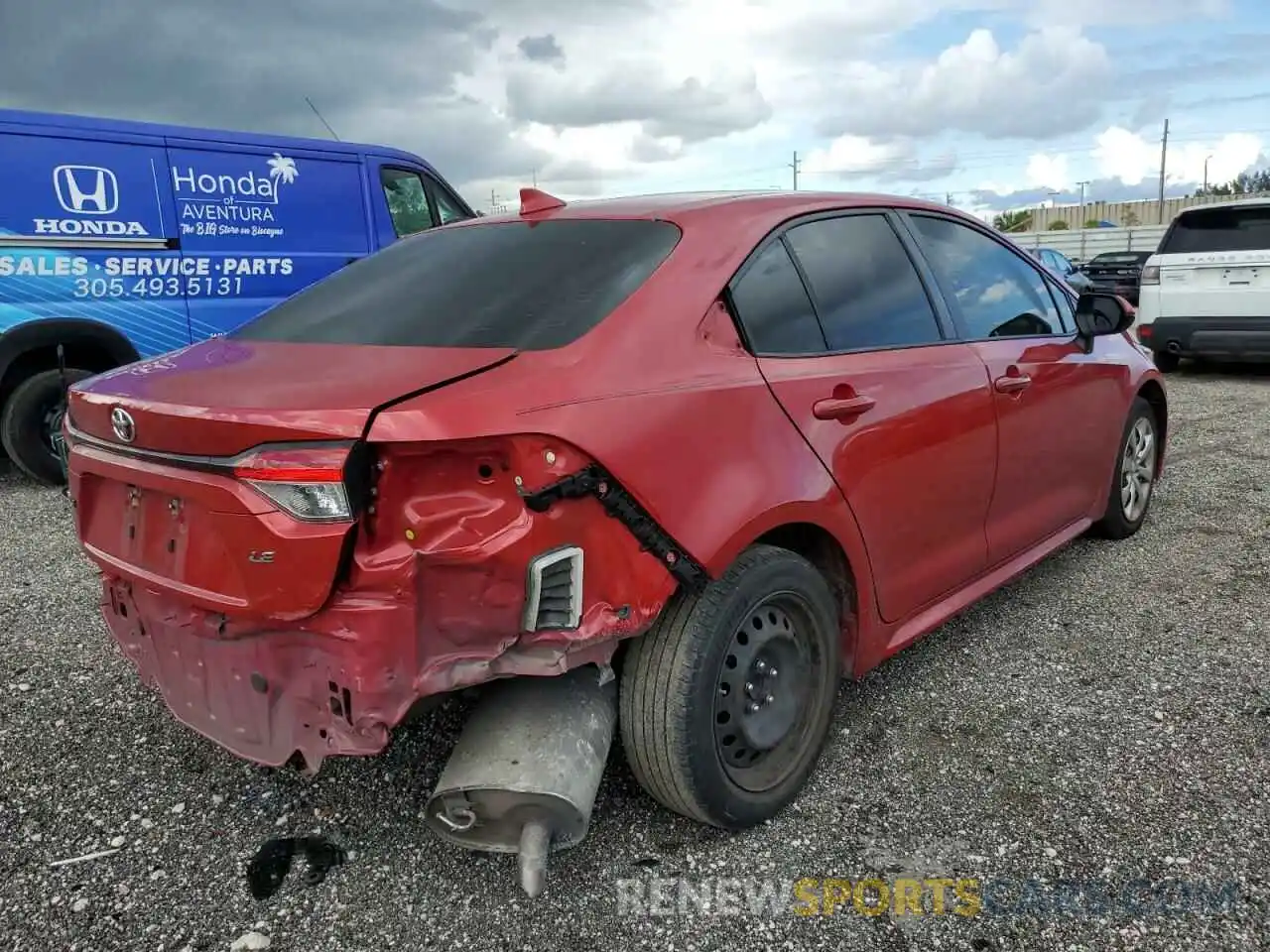 4 Photograph of a damaged car JTDEPRAE1LJ112191 TOYOTA COROLLA 2020