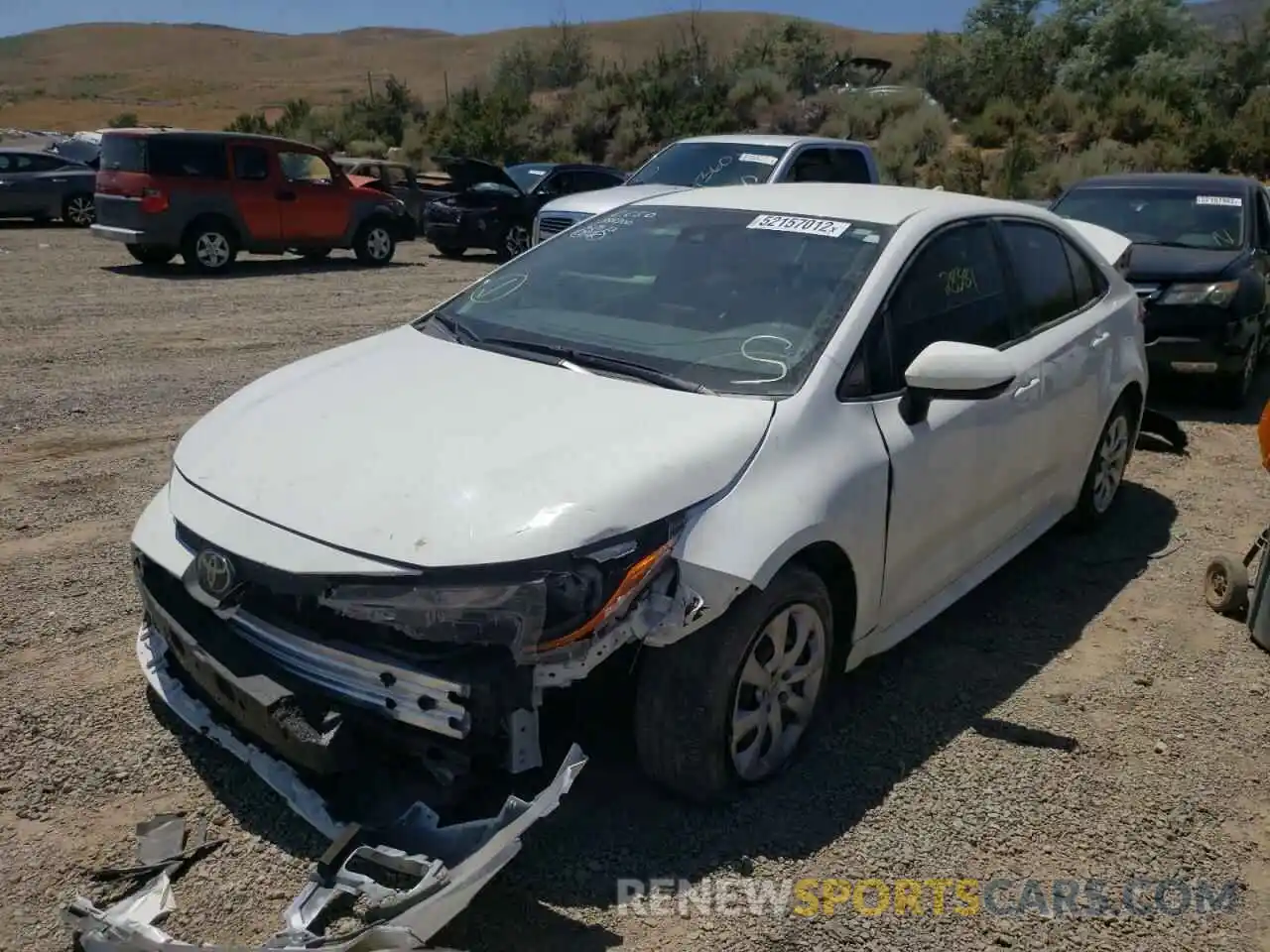 2 Photograph of a damaged car JTDEPRAE1LJ115818 TOYOTA COROLLA 2020