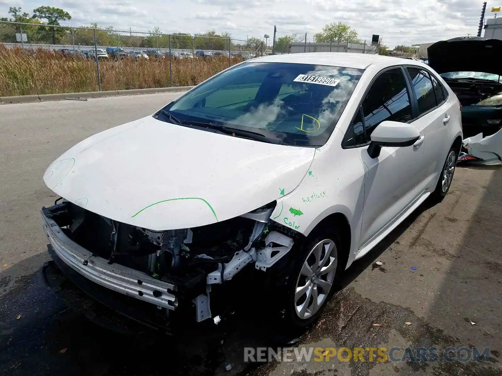 2 Photograph of a damaged car JTDEPRAE2LJ001083 TOYOTA COROLLA 2020