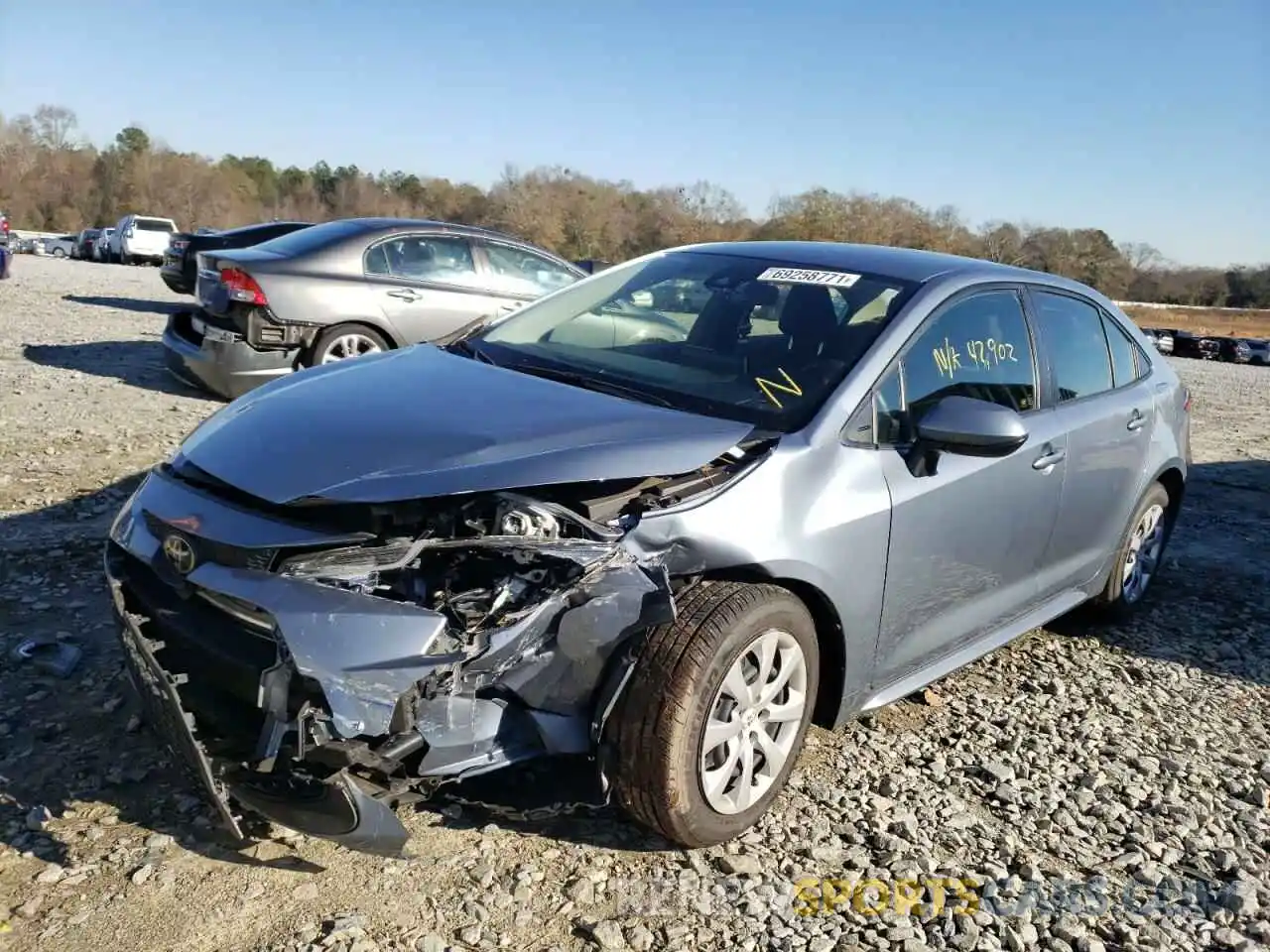 2 Photograph of a damaged car JTDEPRAE2LJ001973 TOYOTA COROLLA 2020