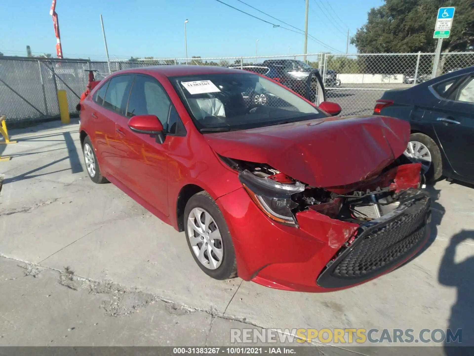 1 Photograph of a damaged car JTDEPRAE2LJ005294 TOYOTA COROLLA 2020