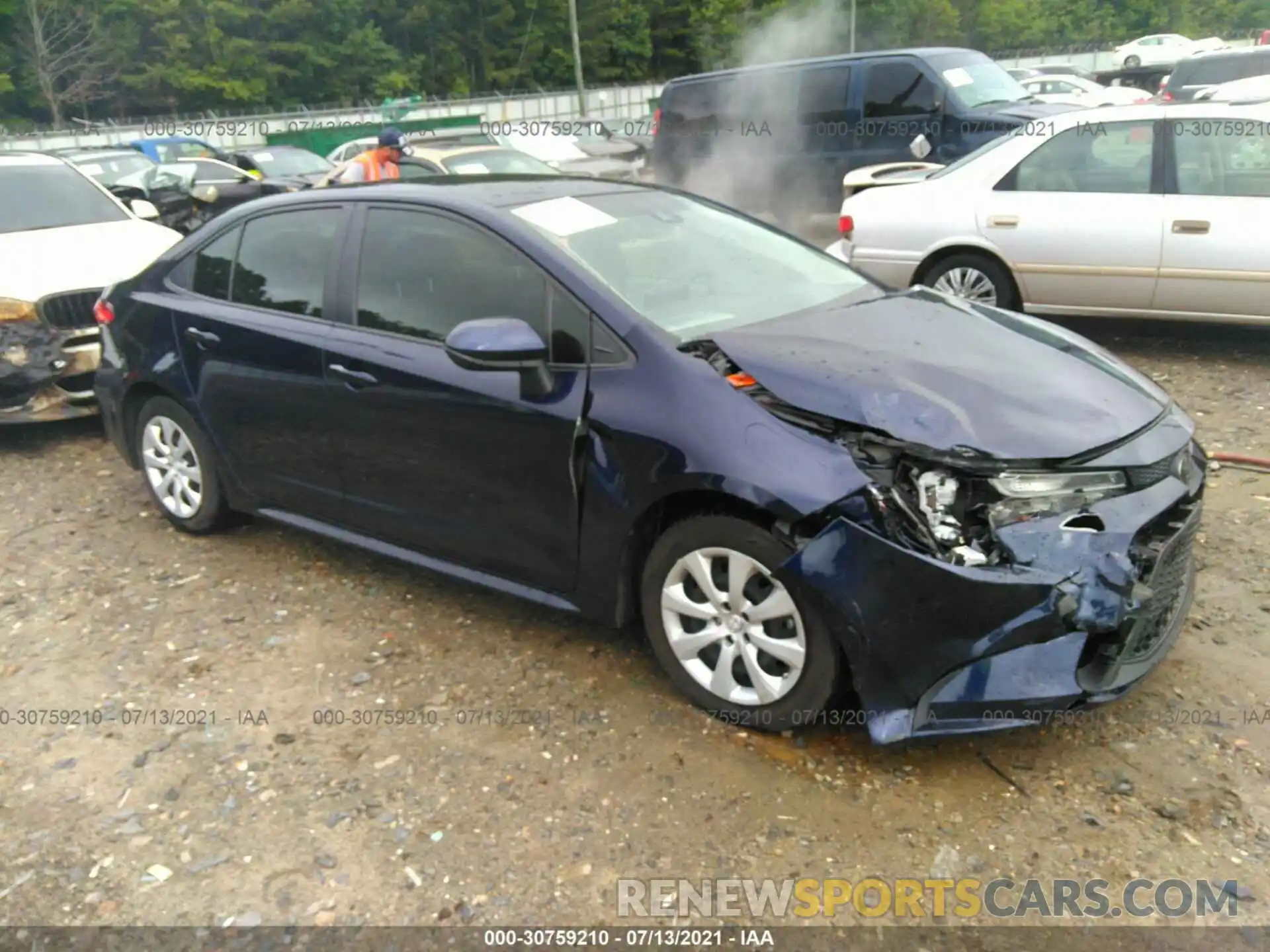 1 Photograph of a damaged car JTDEPRAE2LJ007658 TOYOTA COROLLA 2020