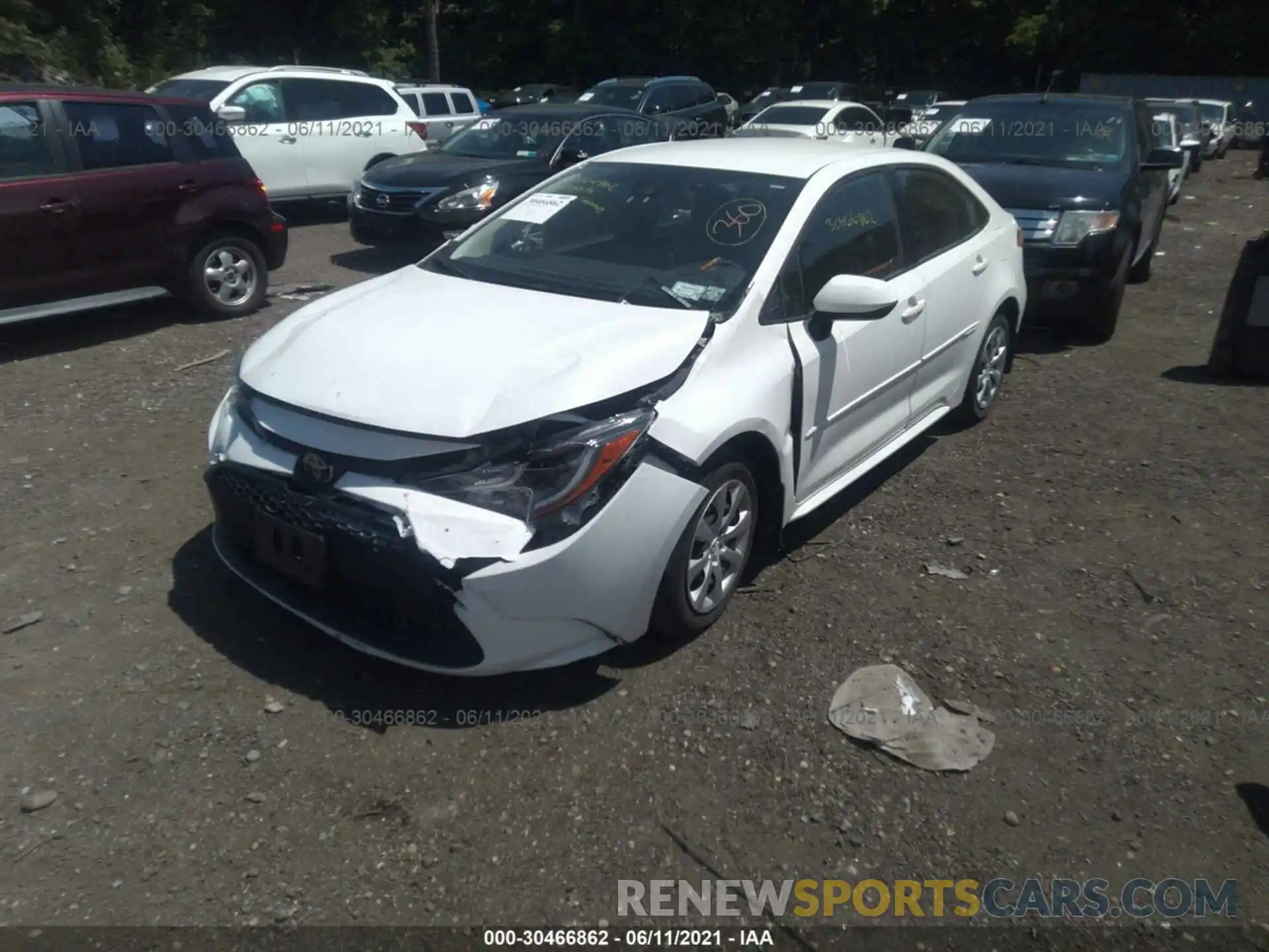 2 Photograph of a damaged car JTDEPRAE2LJ008504 TOYOTA COROLLA 2020