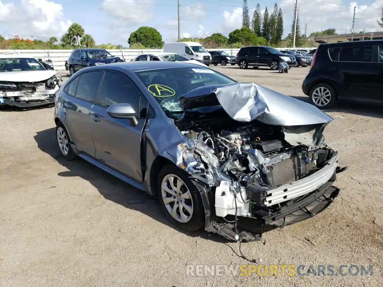 1 Photograph of a damaged car JTDEPRAE2LJ010379 TOYOTA COROLLA 2020