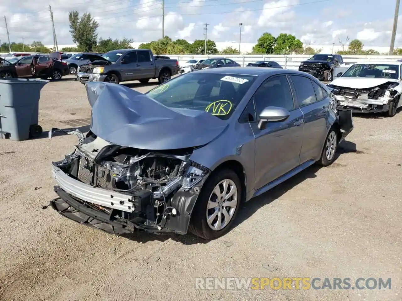 2 Photograph of a damaged car JTDEPRAE2LJ010379 TOYOTA COROLLA 2020