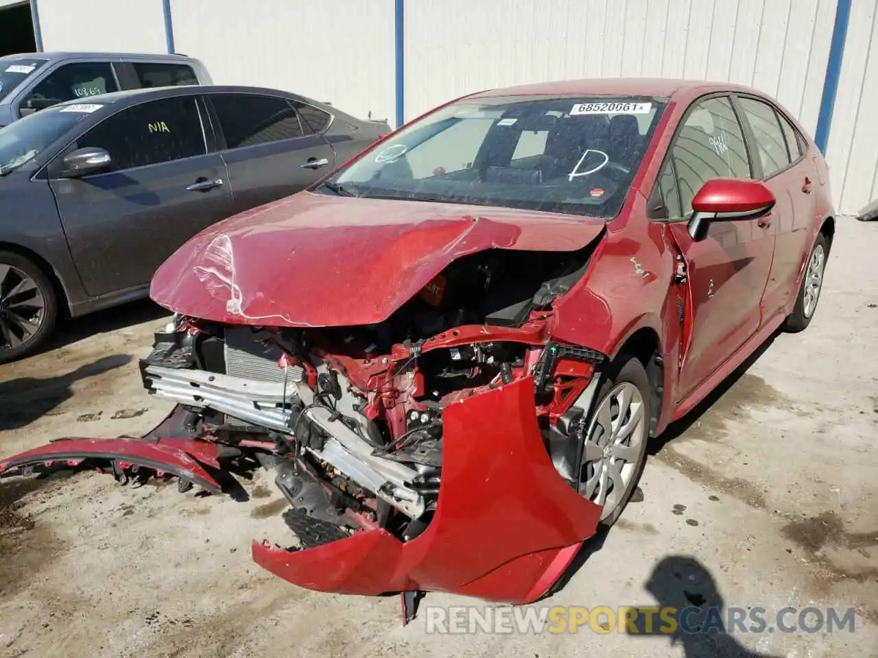 2 Photograph of a damaged car JTDEPRAE2LJ012634 TOYOTA COROLLA 2020