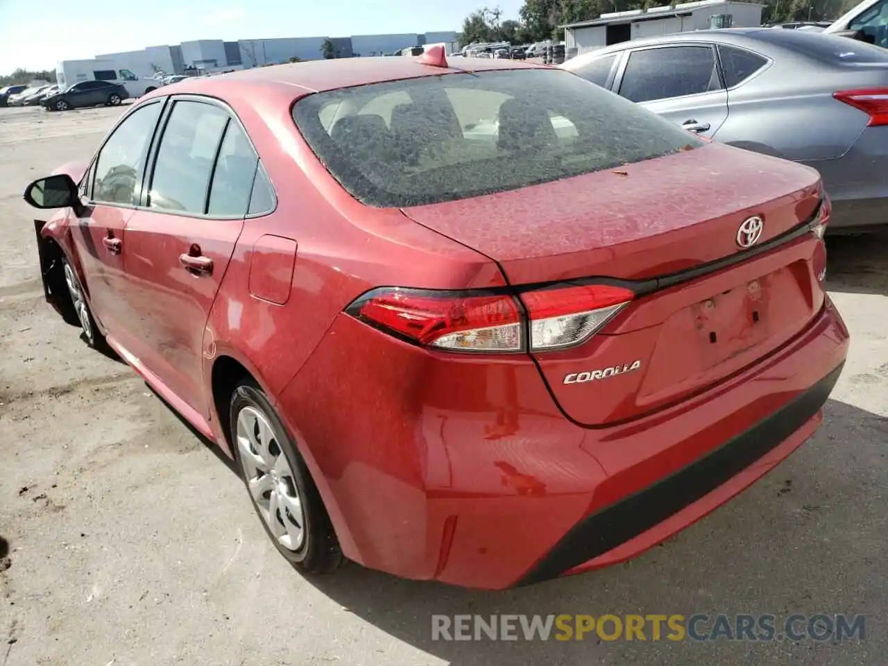 3 Photograph of a damaged car JTDEPRAE2LJ012634 TOYOTA COROLLA 2020