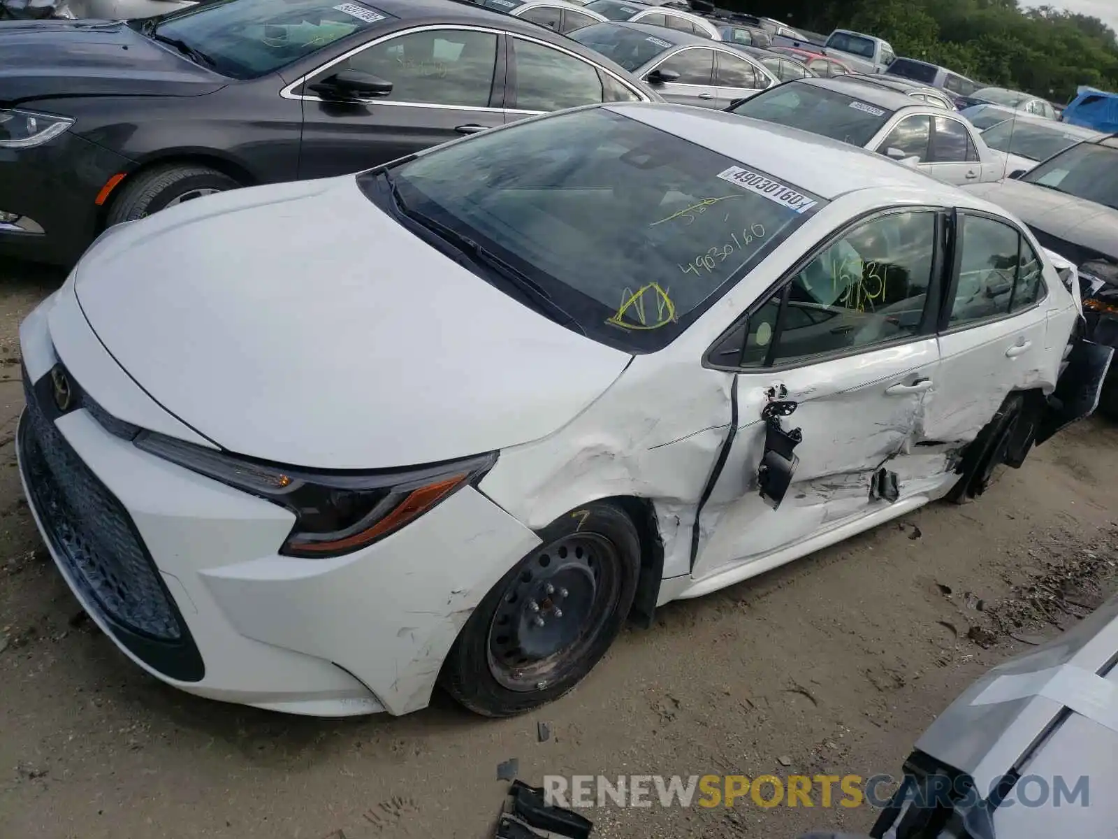 2 Photograph of a damaged car JTDEPRAE2LJ013587 TOYOTA COROLLA 2020