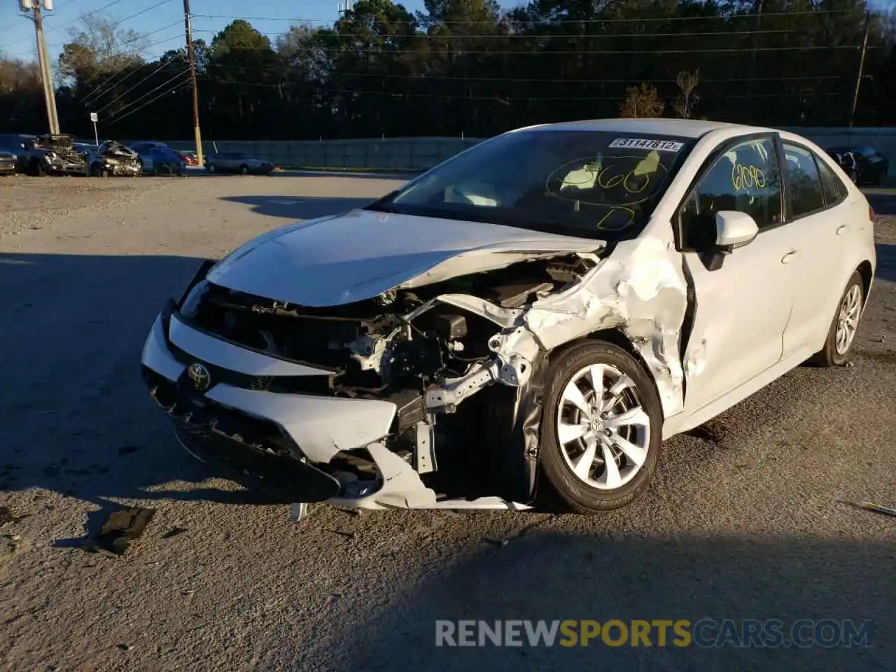 2 Photograph of a damaged car JTDEPRAE2LJ015453 TOYOTA COROLLA 2020