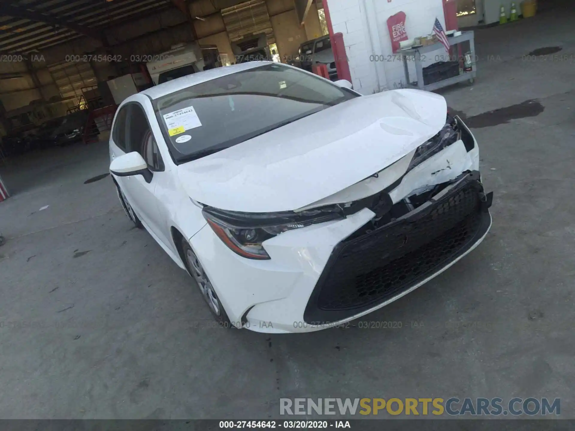 1 Photograph of a damaged car JTDEPRAE2LJ016280 TOYOTA COROLLA 2020