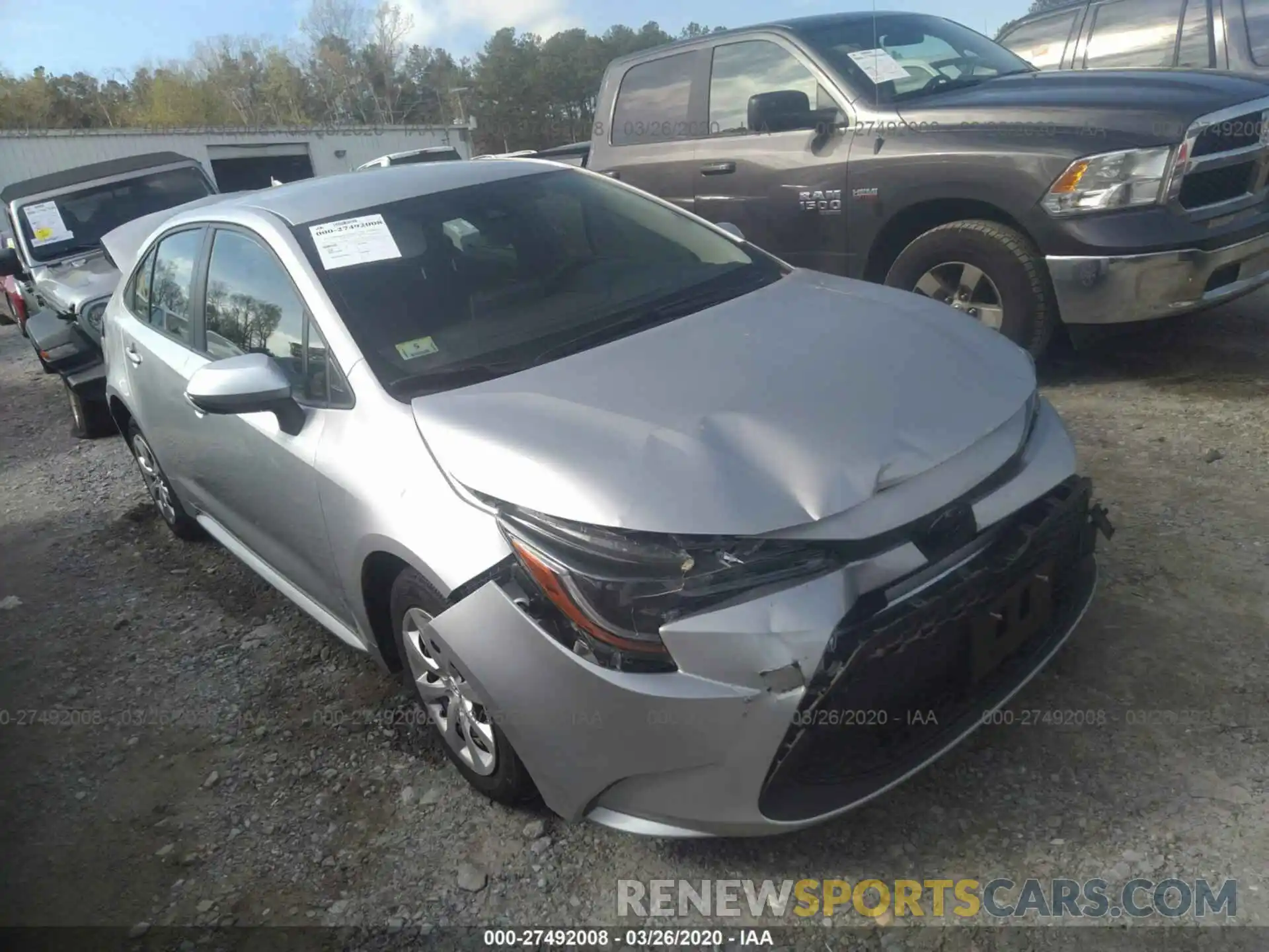 1 Photograph of a damaged car JTDEPRAE2LJ018689 TOYOTA COROLLA 2020