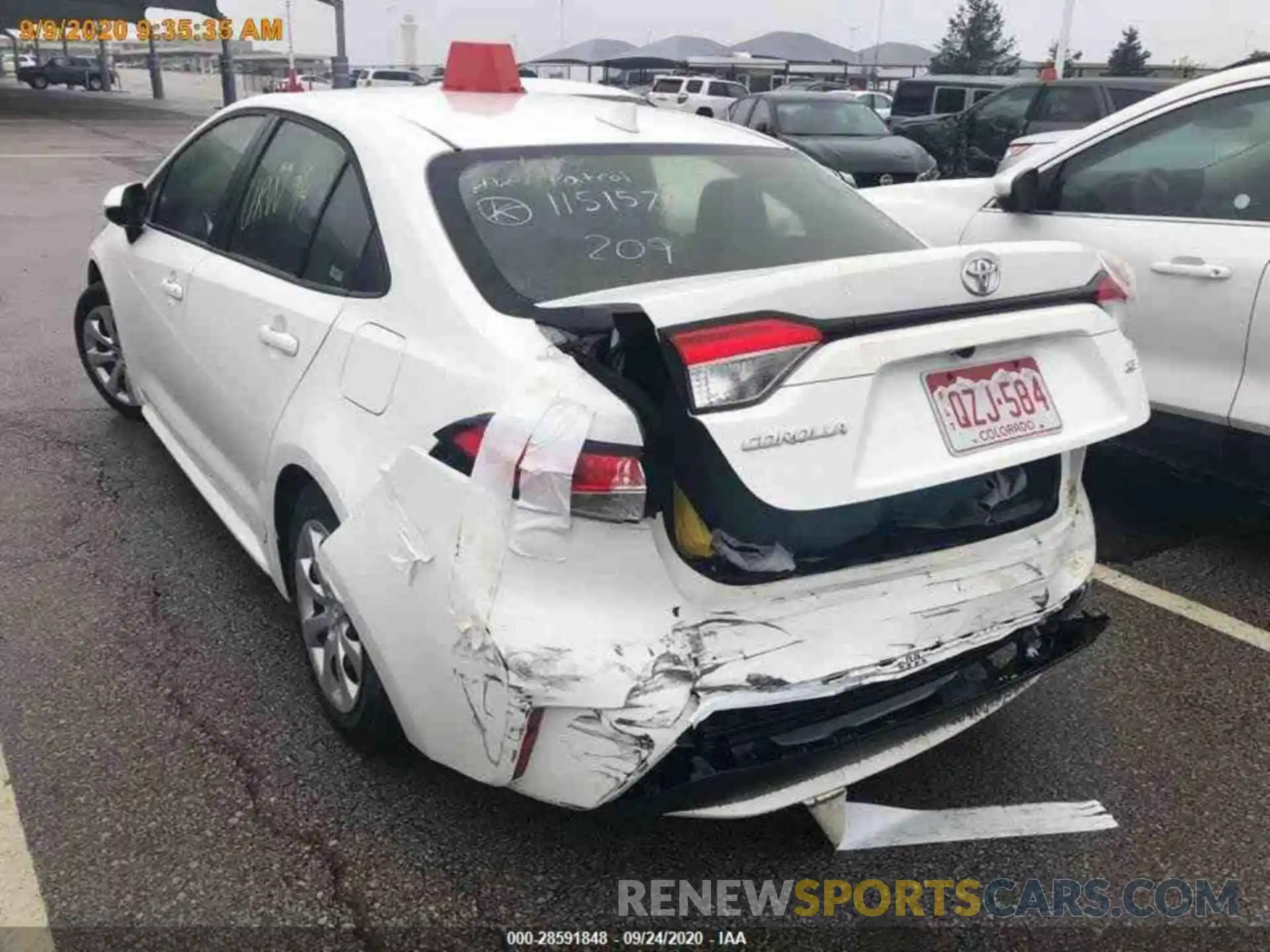 15 Photograph of a damaged car JTDEPRAE2LJ019633 TOYOTA COROLLA 2020