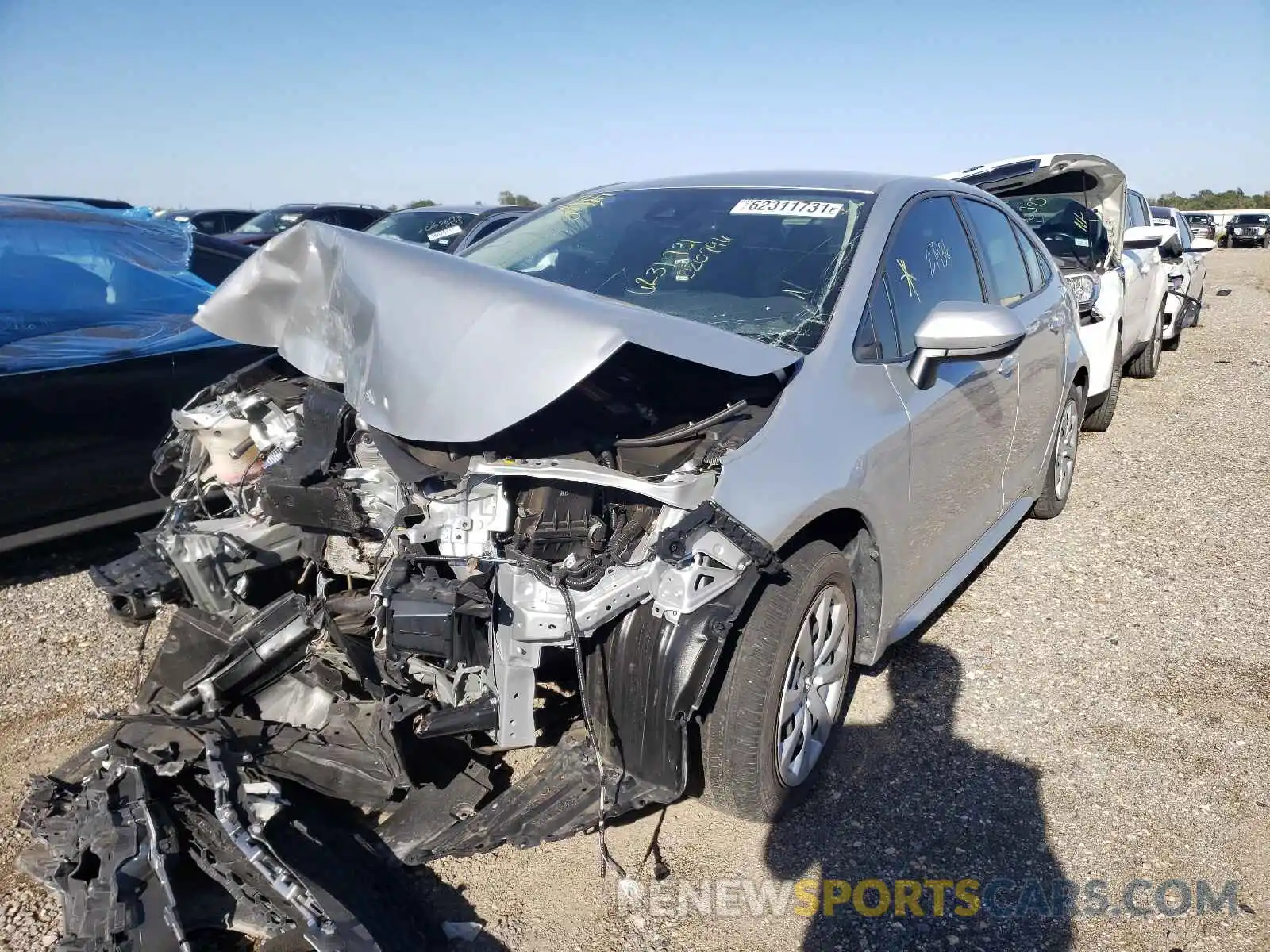 2 Photograph of a damaged car JTDEPRAE2LJ020796 TOYOTA COROLLA 2020