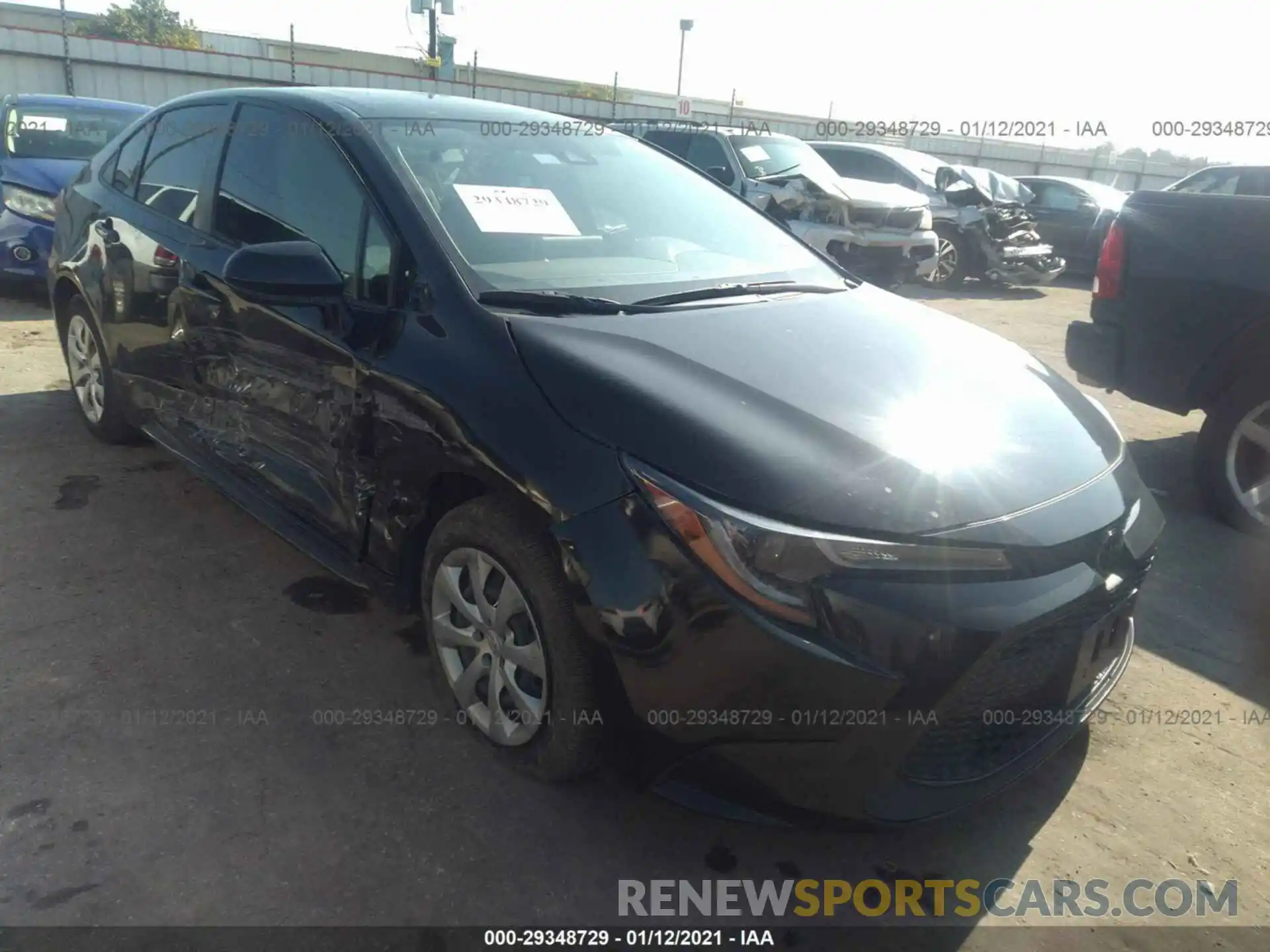 1 Photograph of a damaged car JTDEPRAE2LJ021186 TOYOTA COROLLA 2020