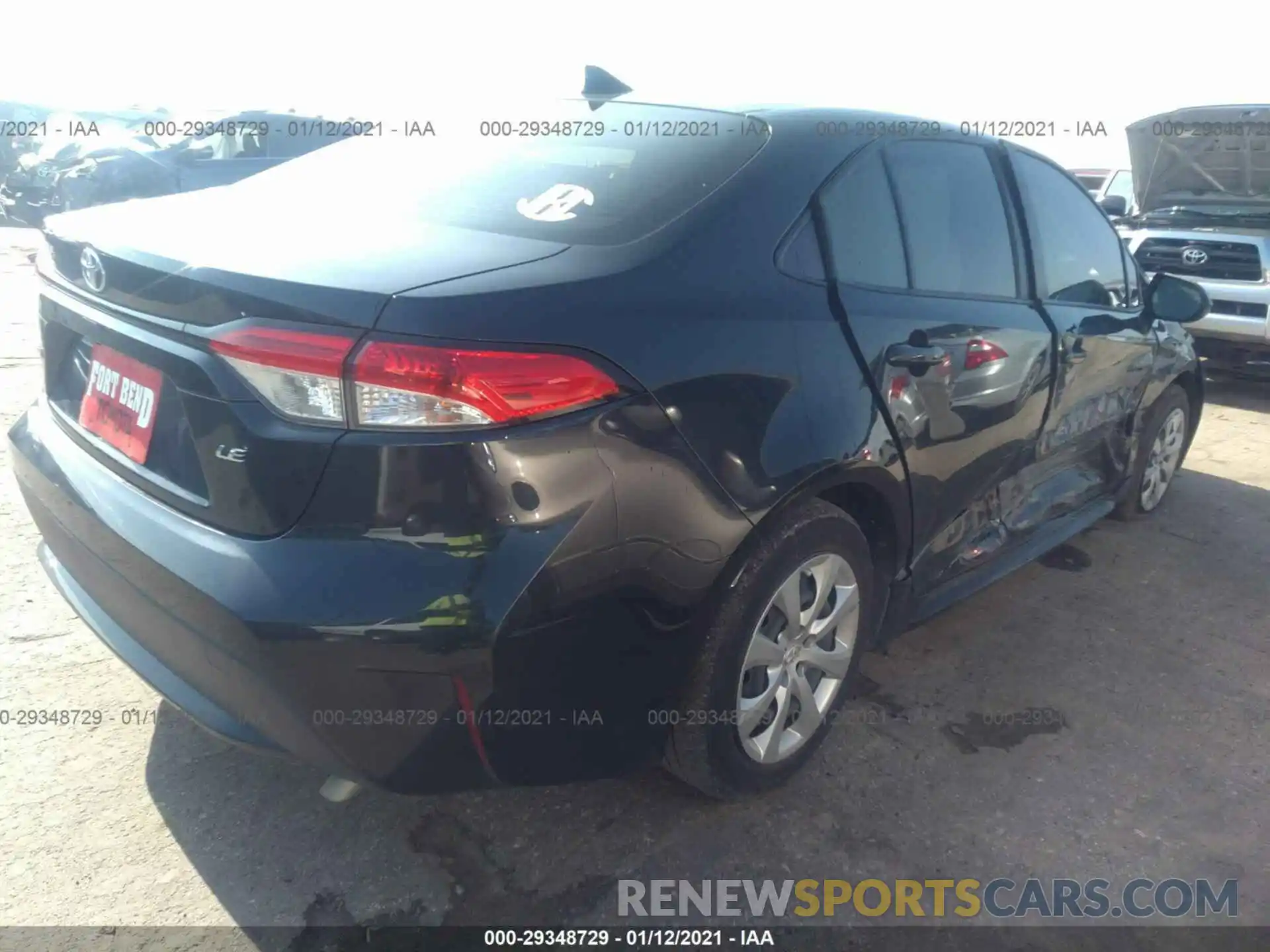 4 Photograph of a damaged car JTDEPRAE2LJ021186 TOYOTA COROLLA 2020