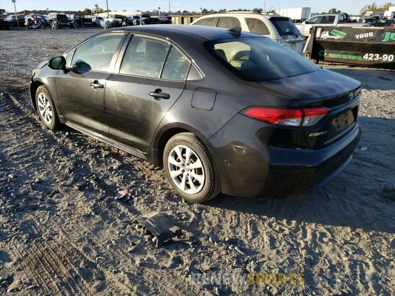 3 Photograph of a damaged car JTDEPRAE2LJ022127 TOYOTA COROLLA 2020