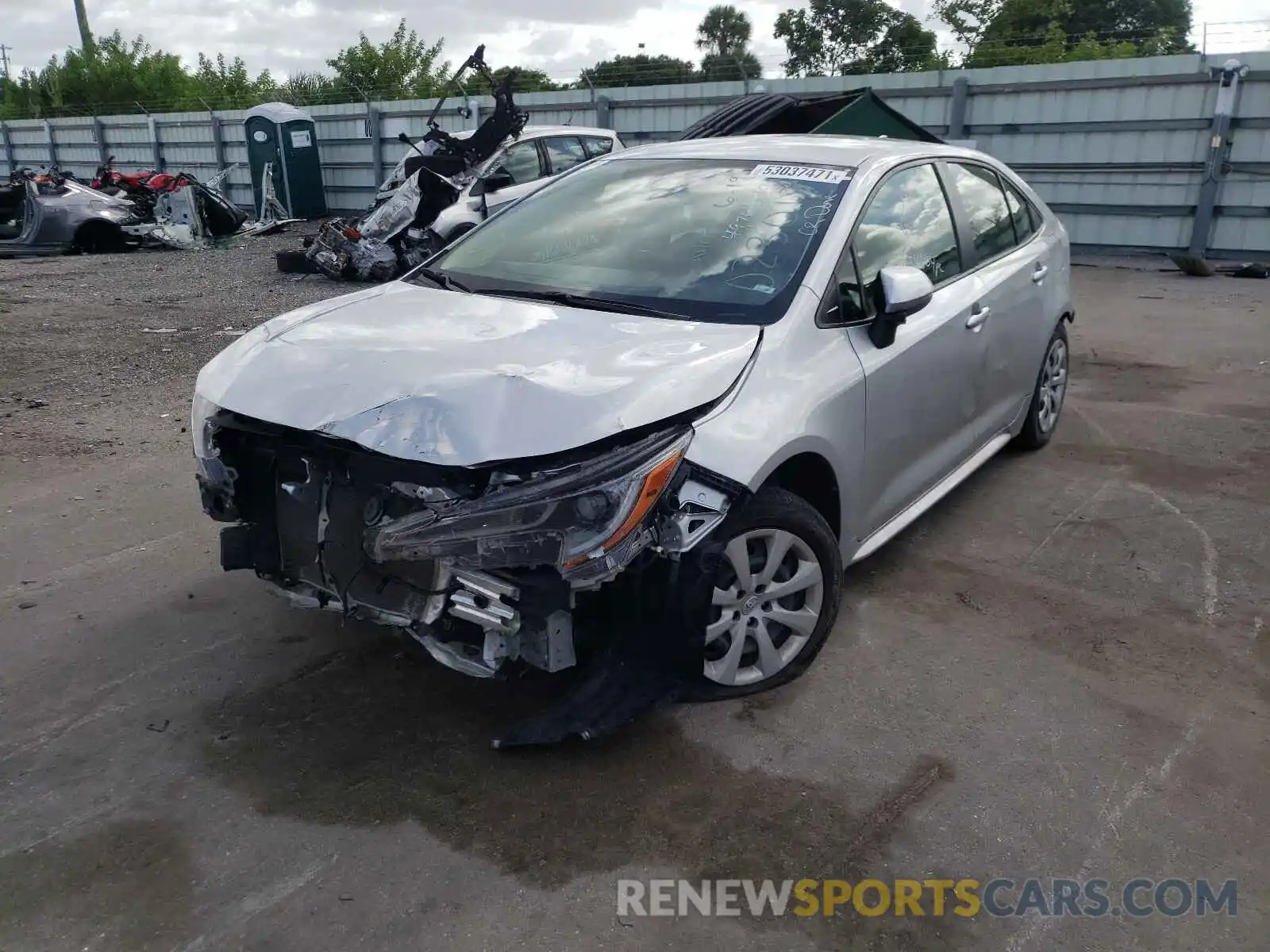 2 Photograph of a damaged car JTDEPRAE2LJ023018 TOYOTA COROLLA 2020