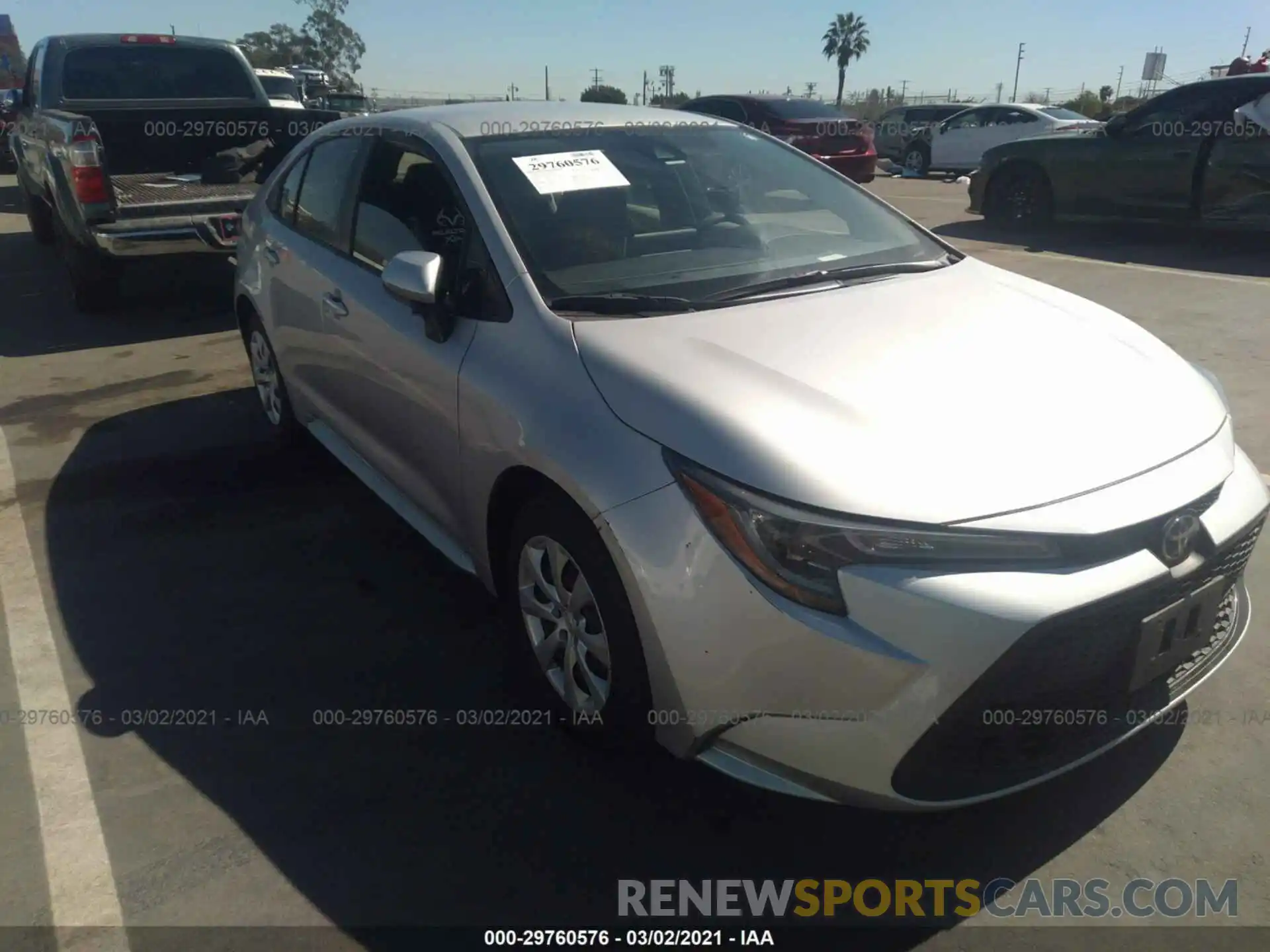 1 Photograph of a damaged car JTDEPRAE2LJ023617 TOYOTA COROLLA 2020