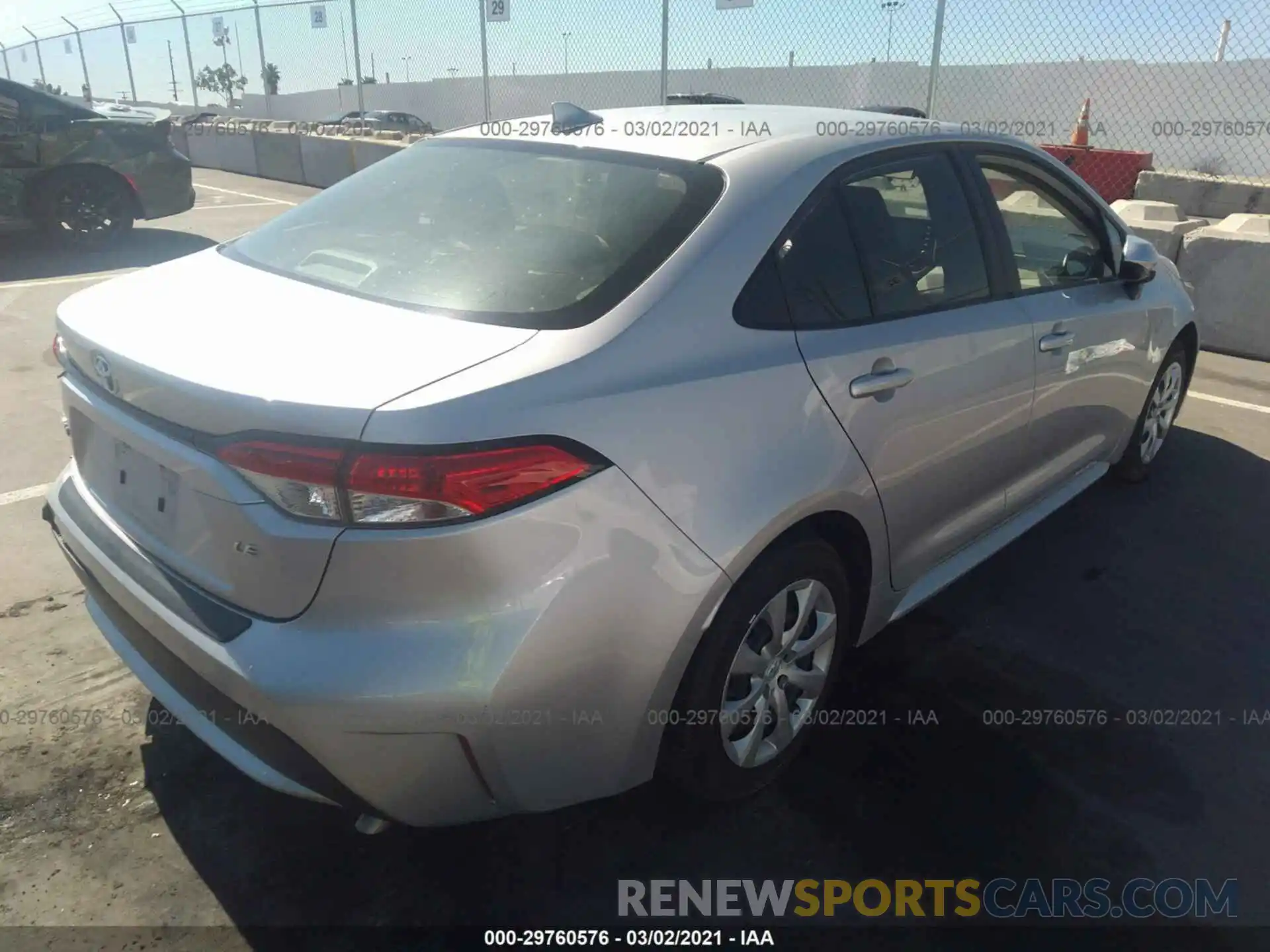 4 Photograph of a damaged car JTDEPRAE2LJ023617 TOYOTA COROLLA 2020