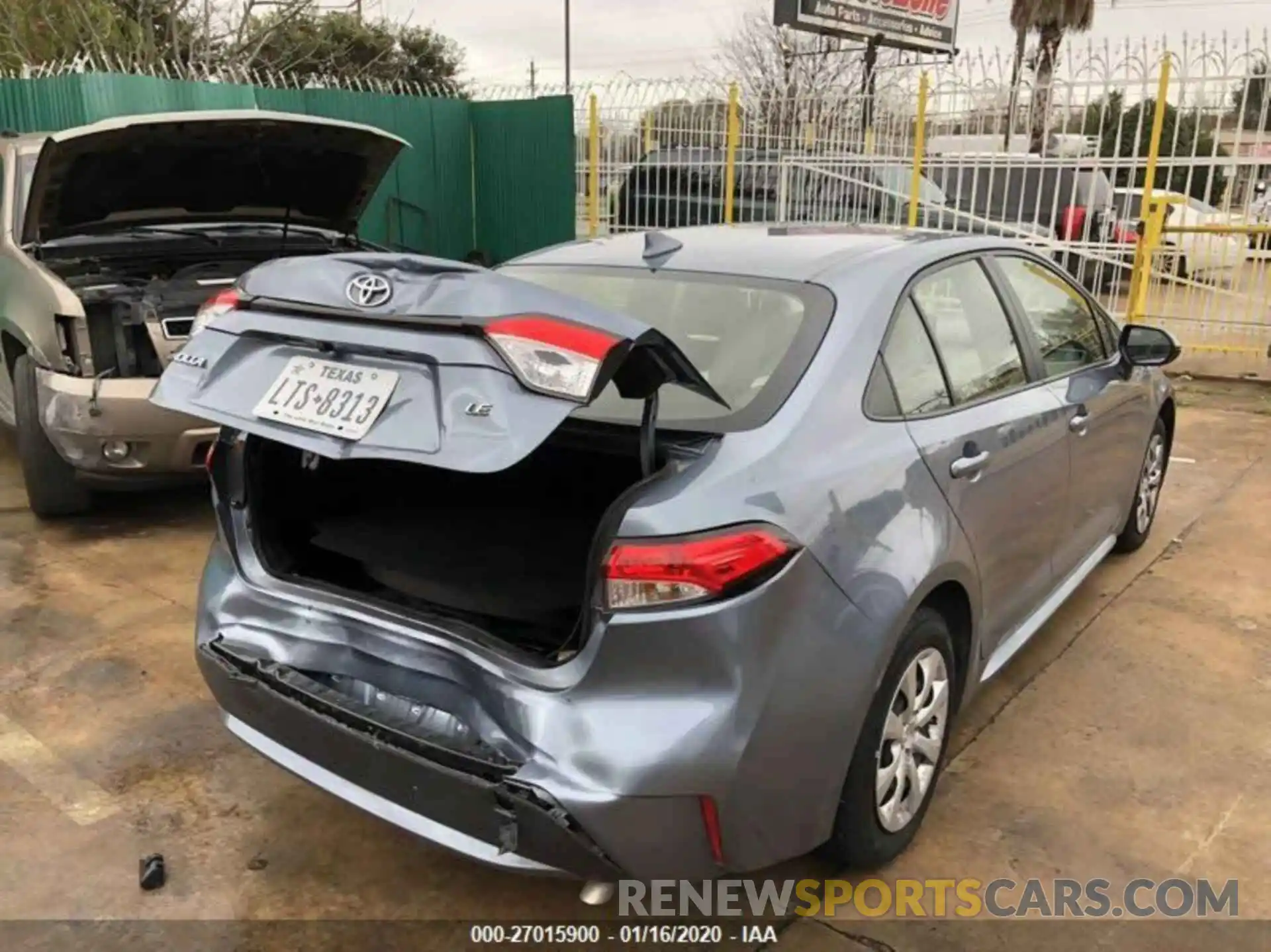 1 Photograph of a damaged car JTDEPRAE2LJ025772 TOYOTA COROLLA 2020