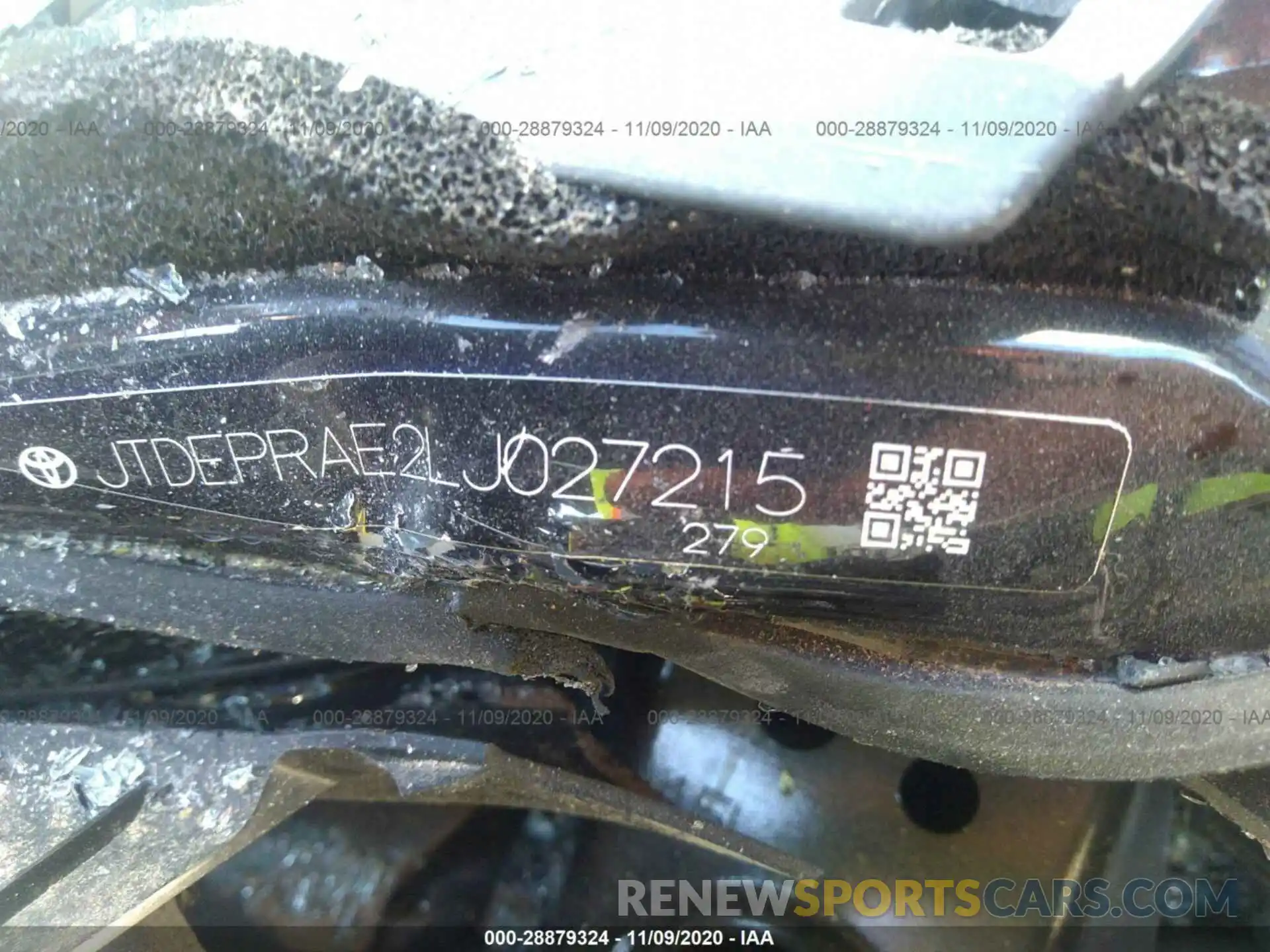 9 Photograph of a damaged car JTDEPRAE2LJ027215 TOYOTA COROLLA 2020