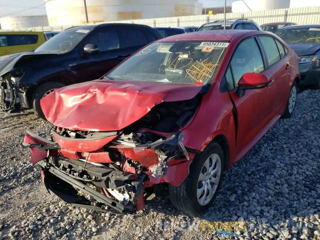 2 Photograph of a damaged car JTDEPRAE2LJ028249 TOYOTA COROLLA 2020