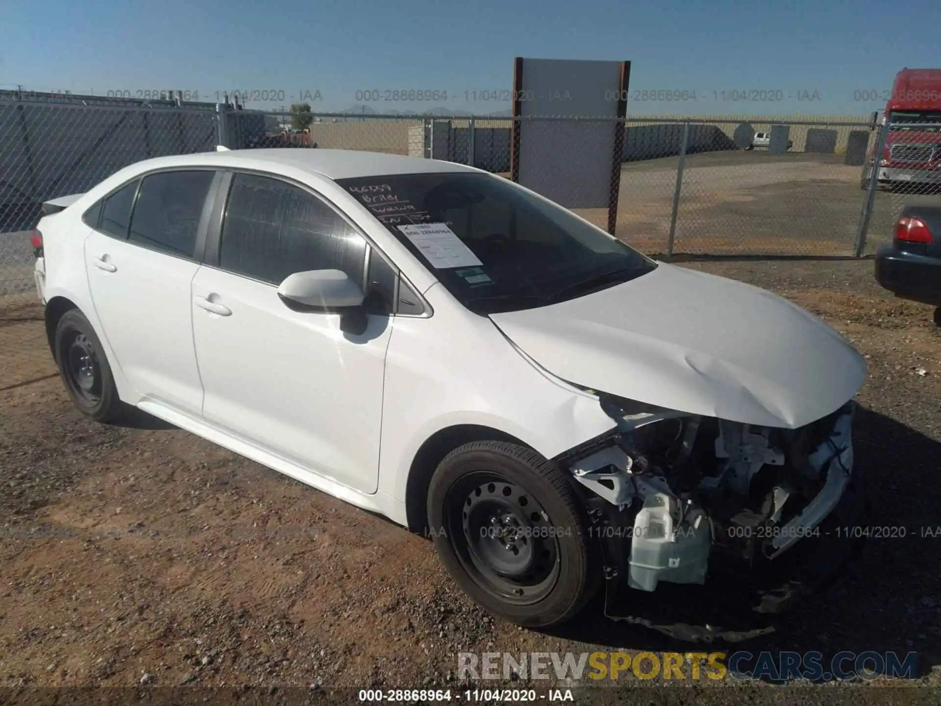 1 Photograph of a damaged car JTDEPRAE2LJ028591 TOYOTA COROLLA 2020