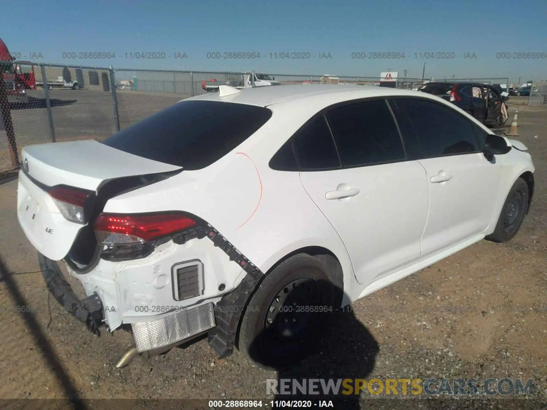 4 Photograph of a damaged car JTDEPRAE2LJ028591 TOYOTA COROLLA 2020