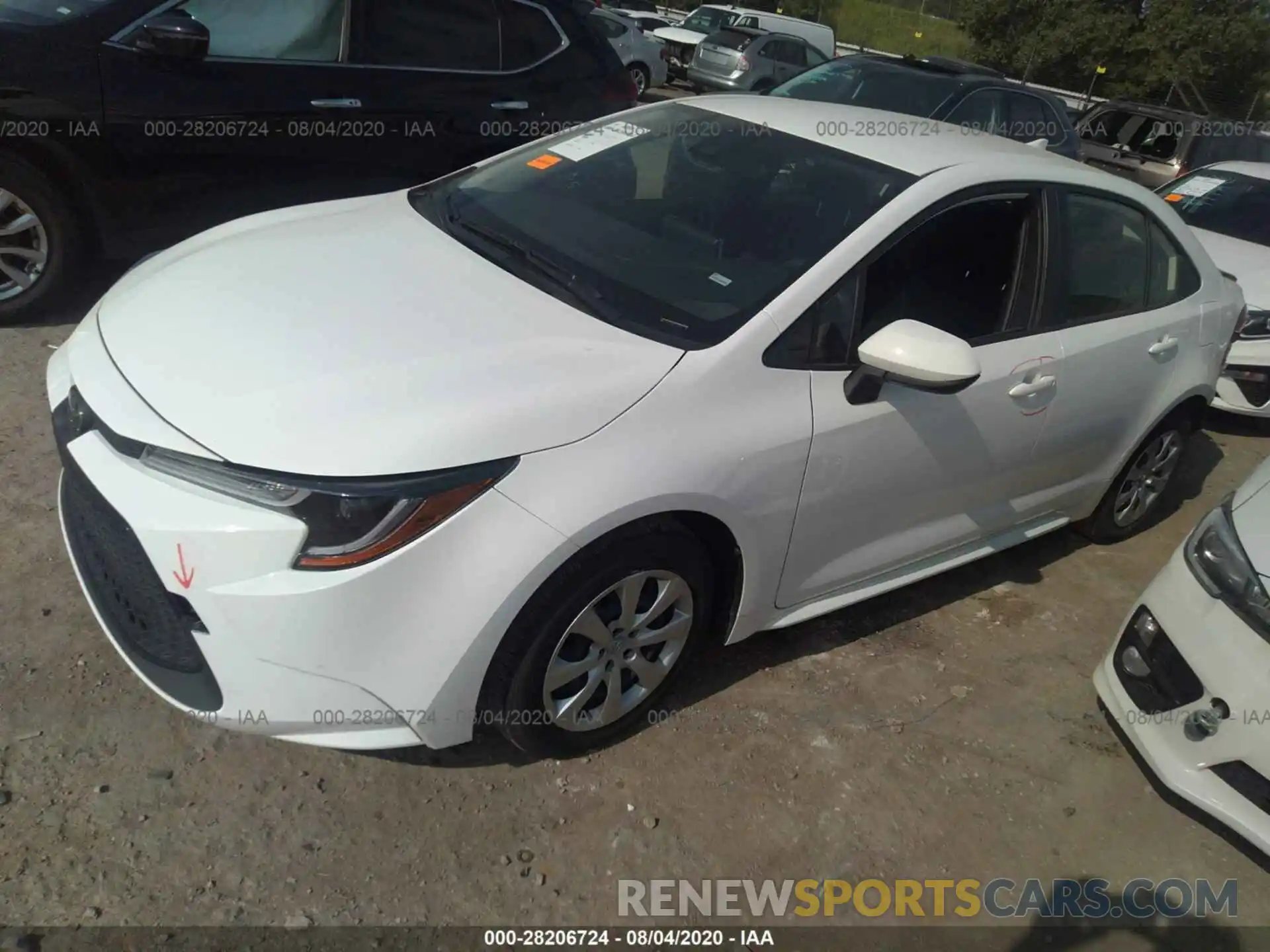 2 Photograph of a damaged car JTDEPRAE2LJ031300 TOYOTA COROLLA 2020