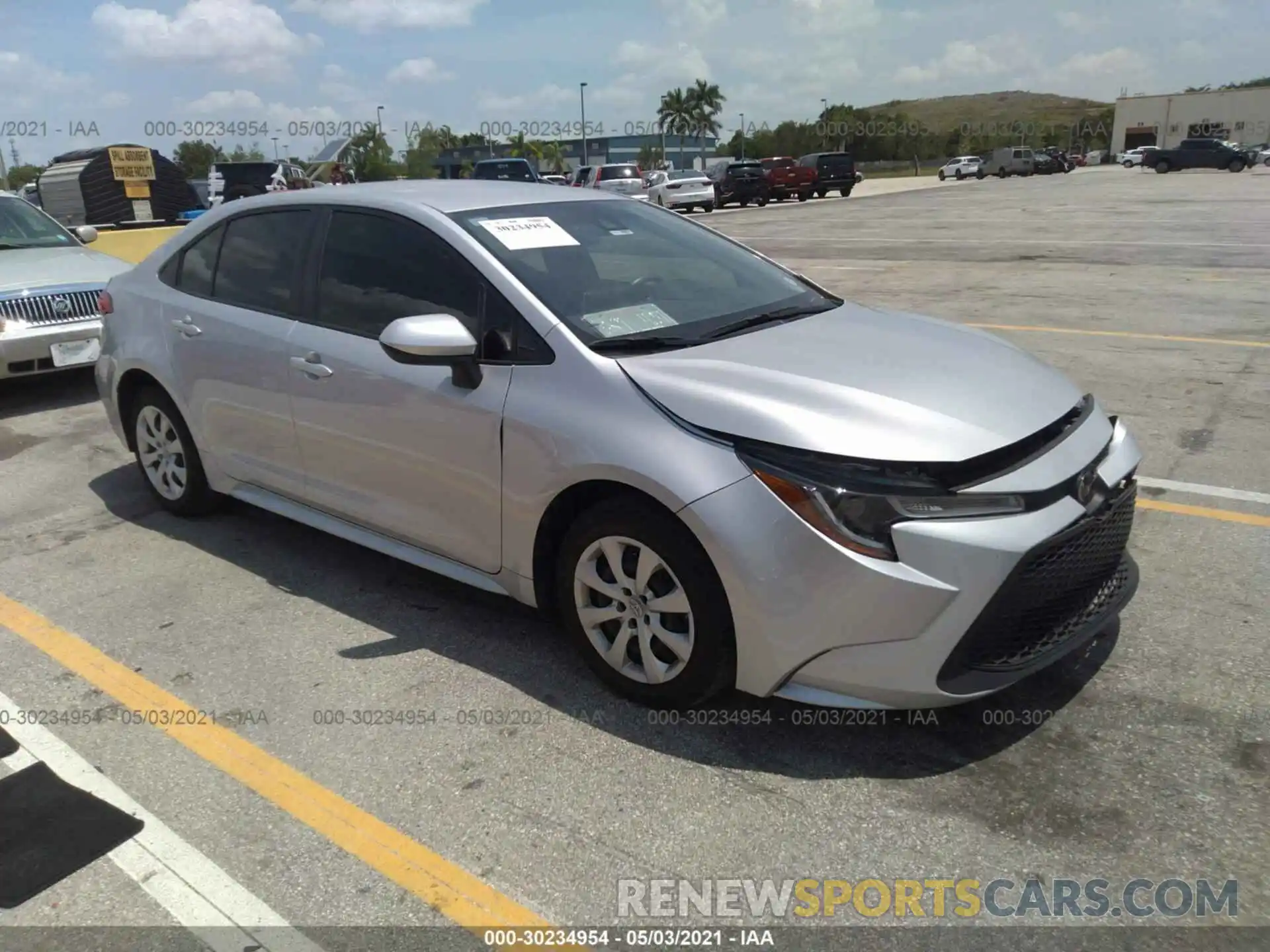 1 Photograph of a damaged car JTDEPRAE2LJ031412 TOYOTA COROLLA 2020