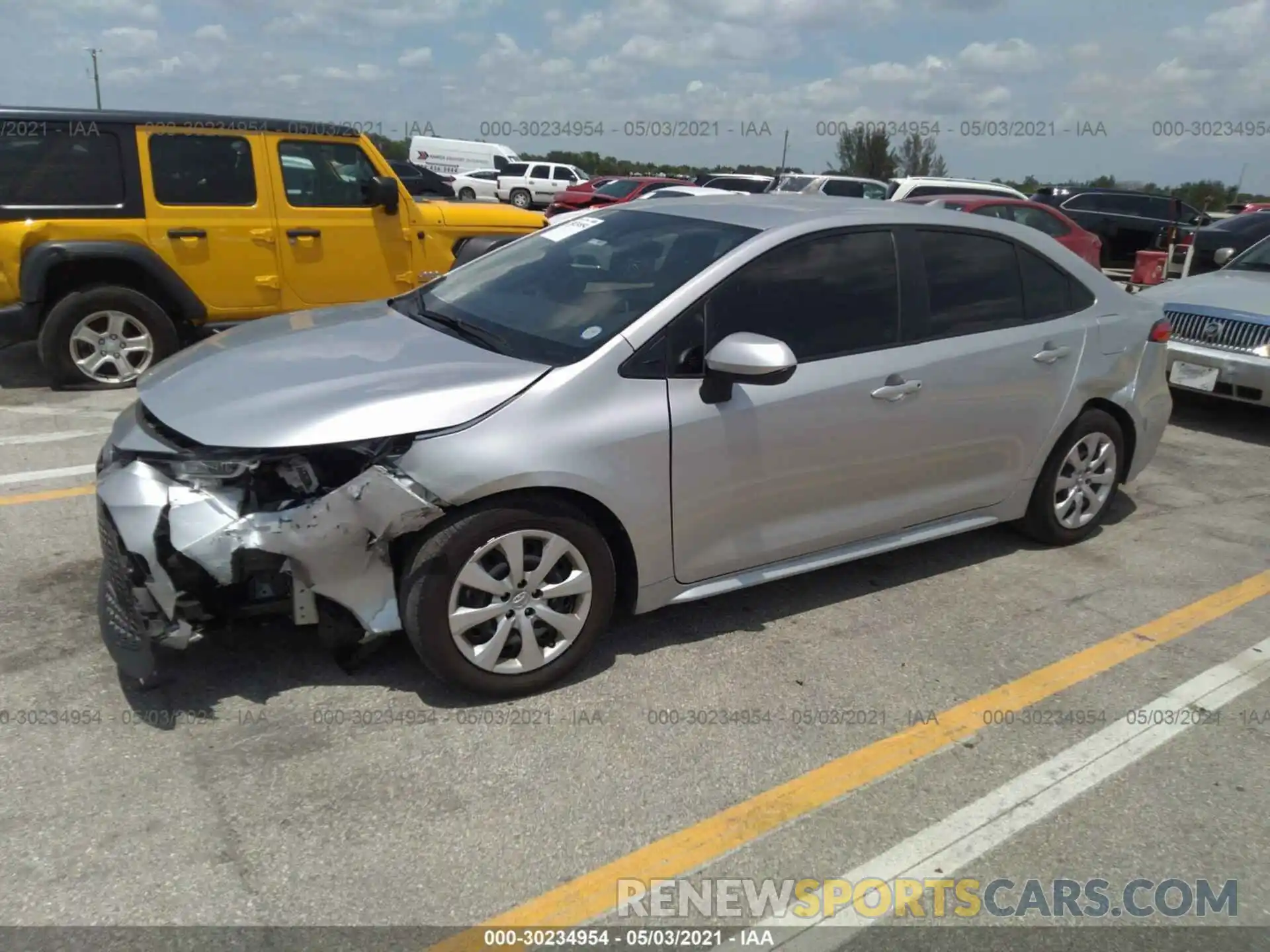 2 Photograph of a damaged car JTDEPRAE2LJ031412 TOYOTA COROLLA 2020