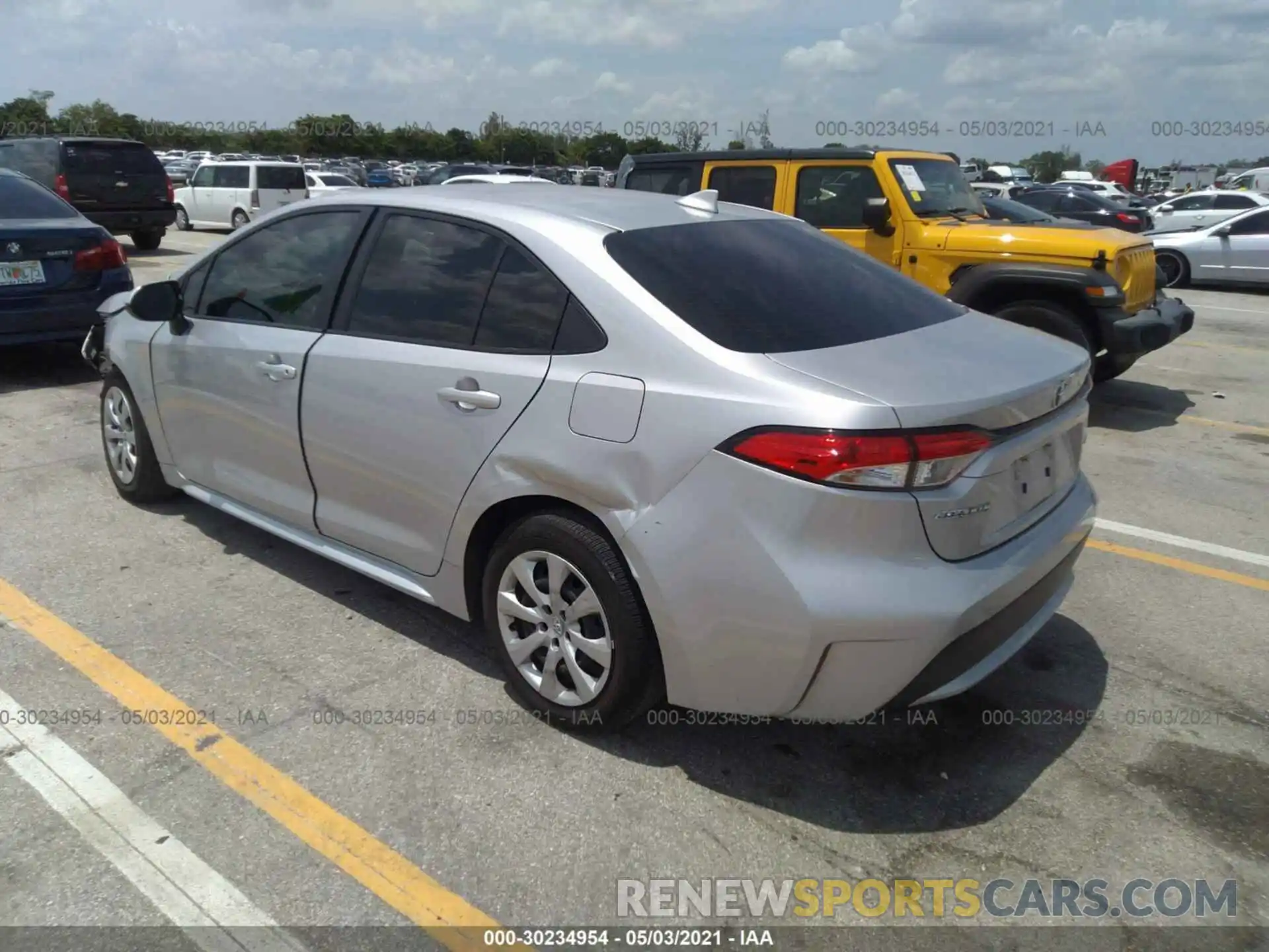 3 Photograph of a damaged car JTDEPRAE2LJ031412 TOYOTA COROLLA 2020