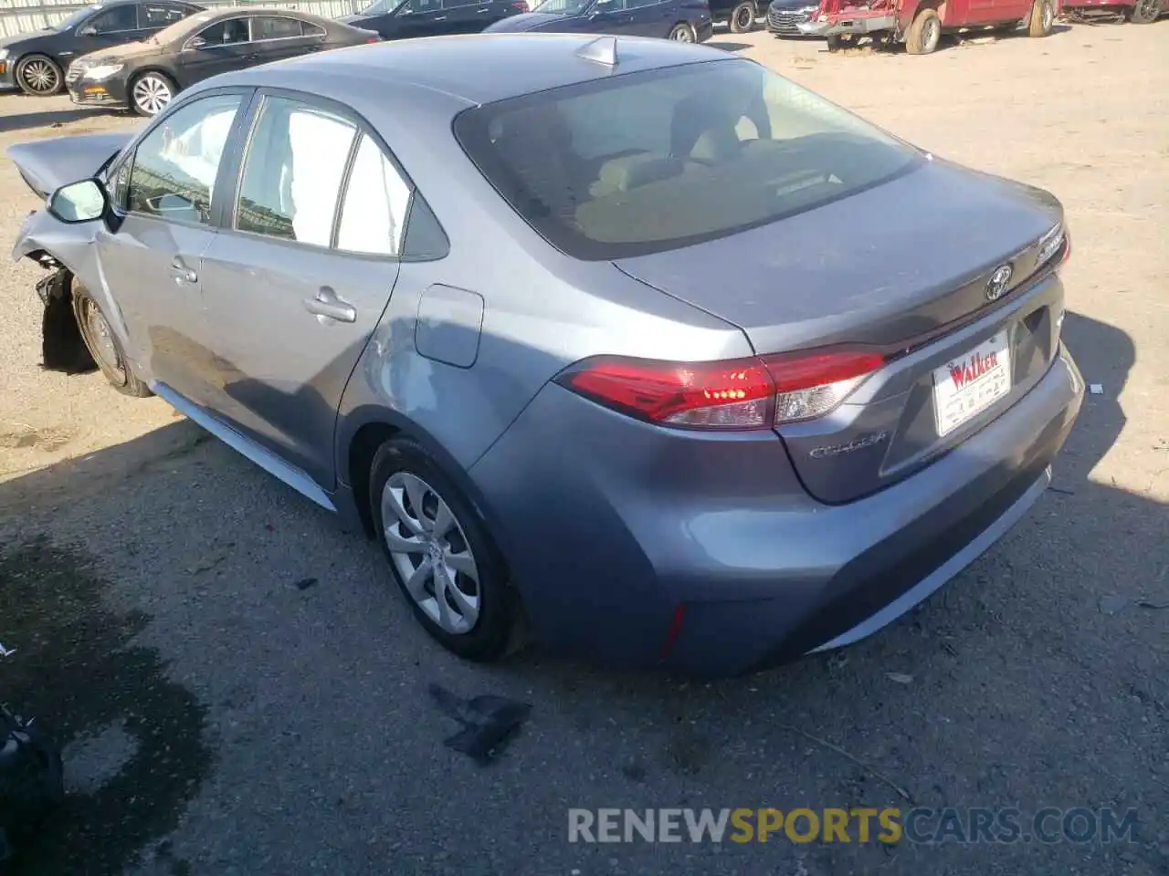 3 Photograph of a damaged car JTDEPRAE2LJ032043 TOYOTA COROLLA 2020