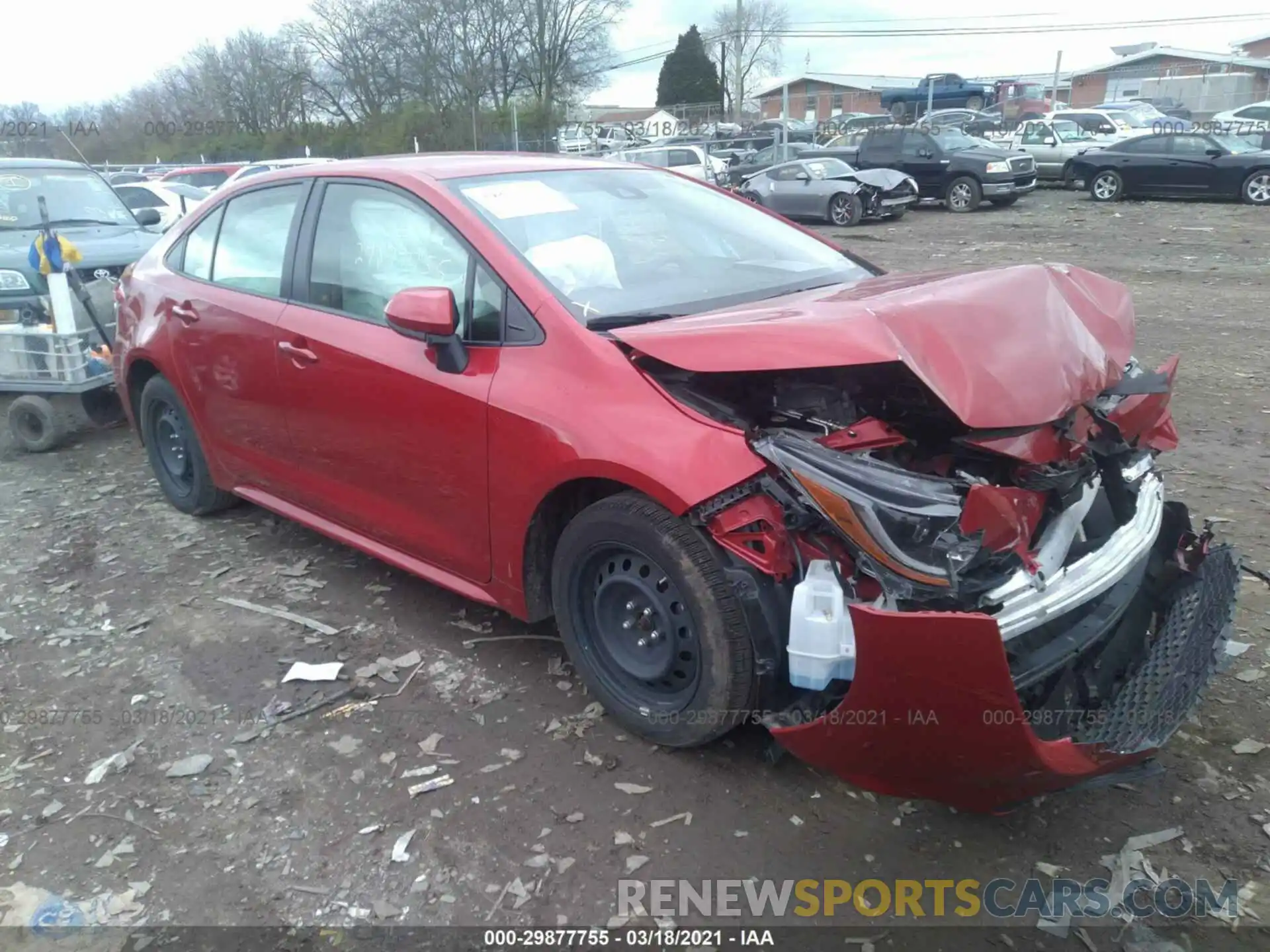 1 Photograph of a damaged car JTDEPRAE2LJ033659 TOYOTA COROLLA 2020