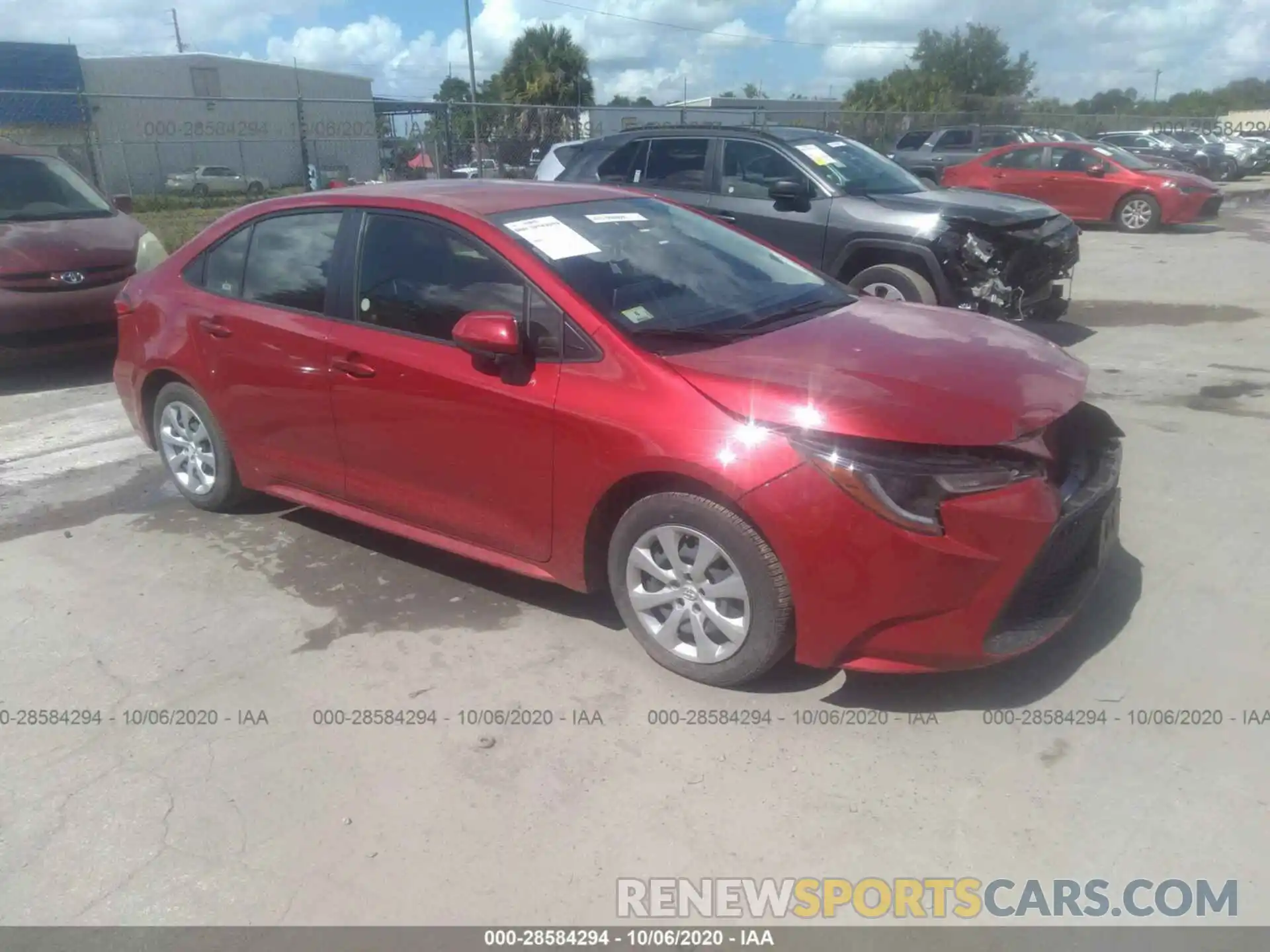 1 Photograph of a damaged car JTDEPRAE2LJ033855 TOYOTA COROLLA 2020