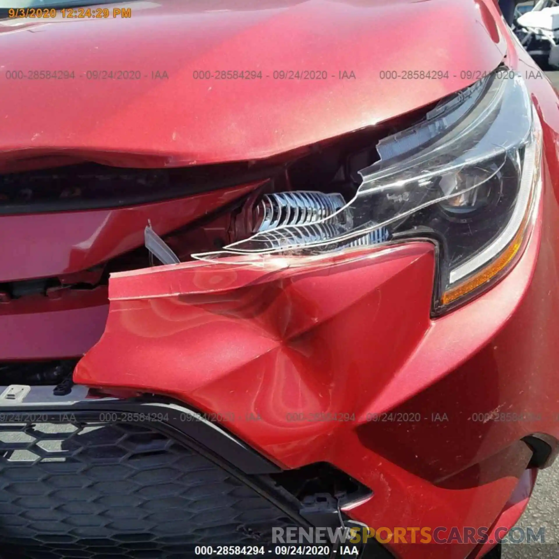 14 Photograph of a damaged car JTDEPRAE2LJ033855 TOYOTA COROLLA 2020