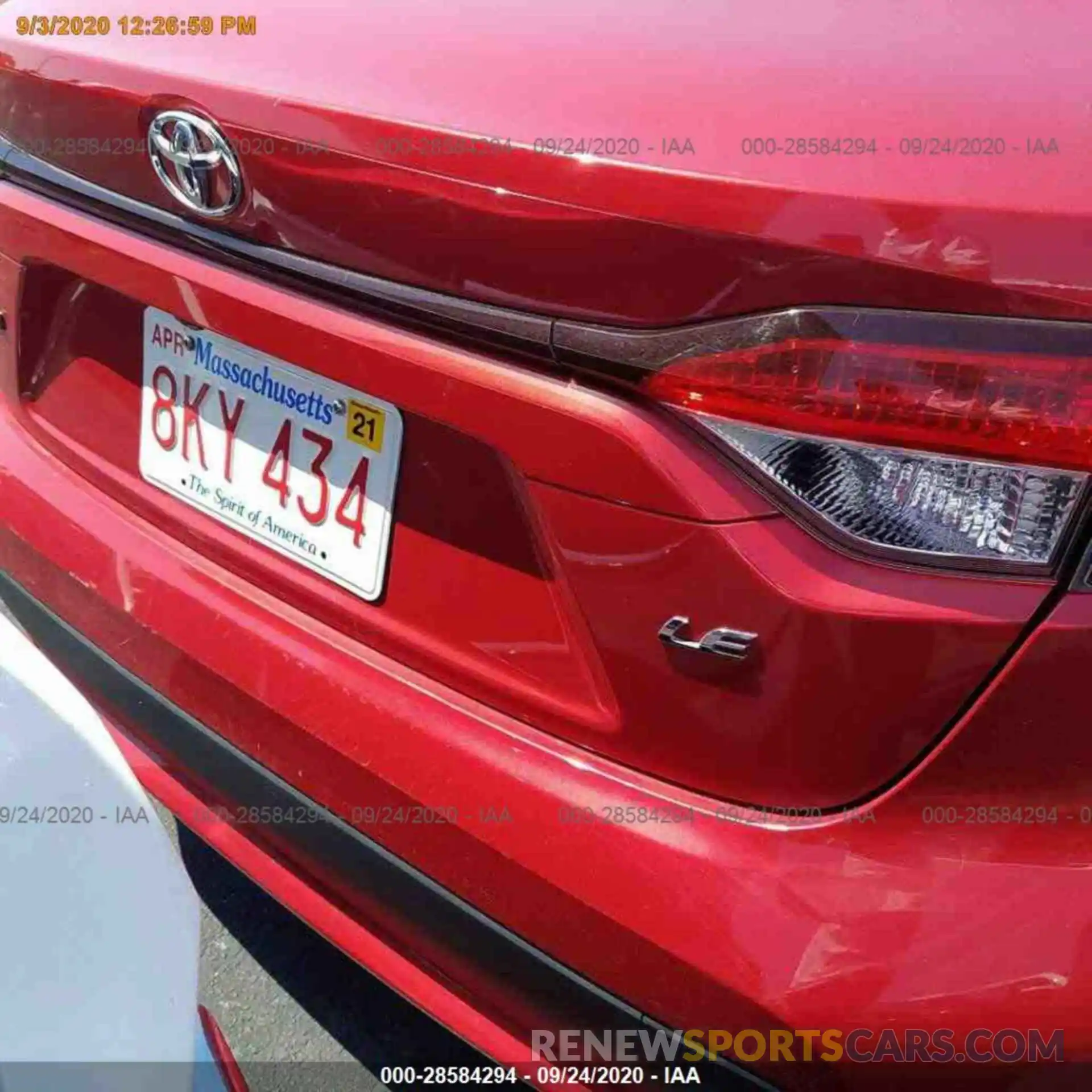 15 Photograph of a damaged car JTDEPRAE2LJ033855 TOYOTA COROLLA 2020