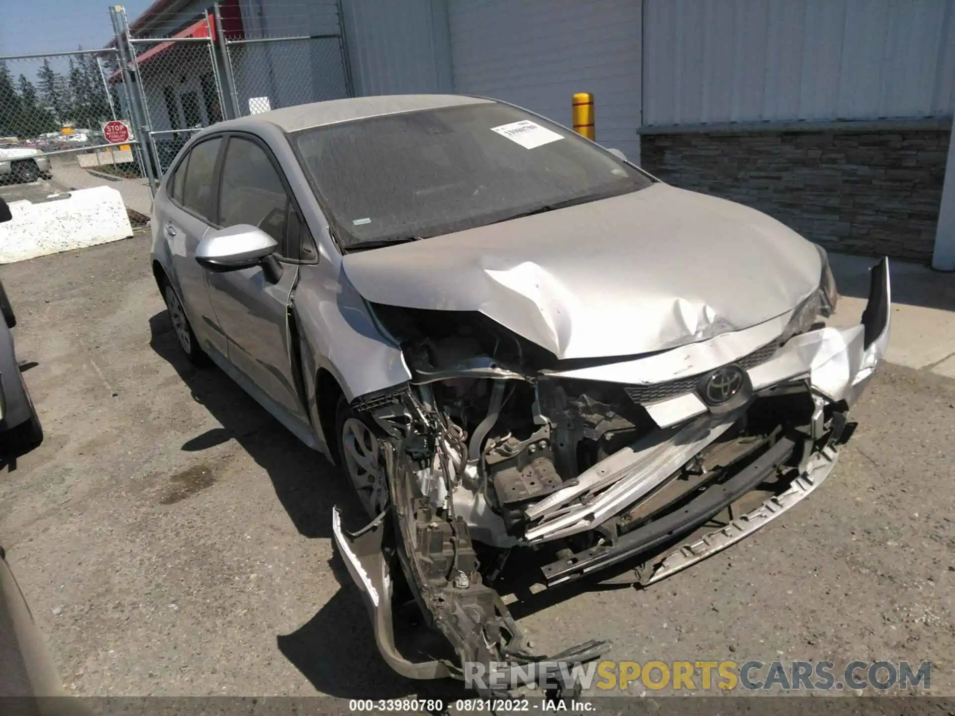 1 Photograph of a damaged car JTDEPRAE2LJ035119 TOYOTA COROLLA 2020