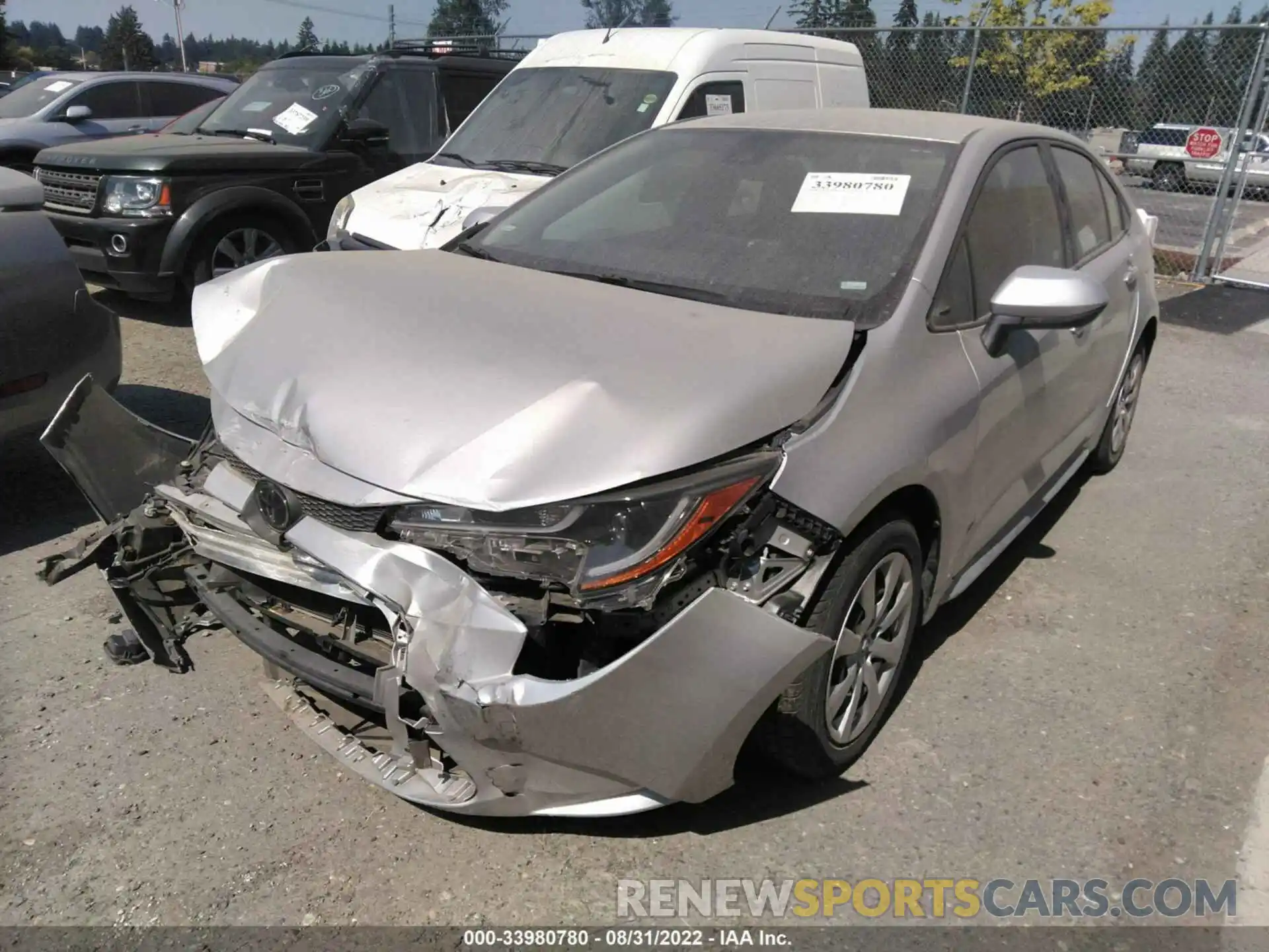 2 Photograph of a damaged car JTDEPRAE2LJ035119 TOYOTA COROLLA 2020