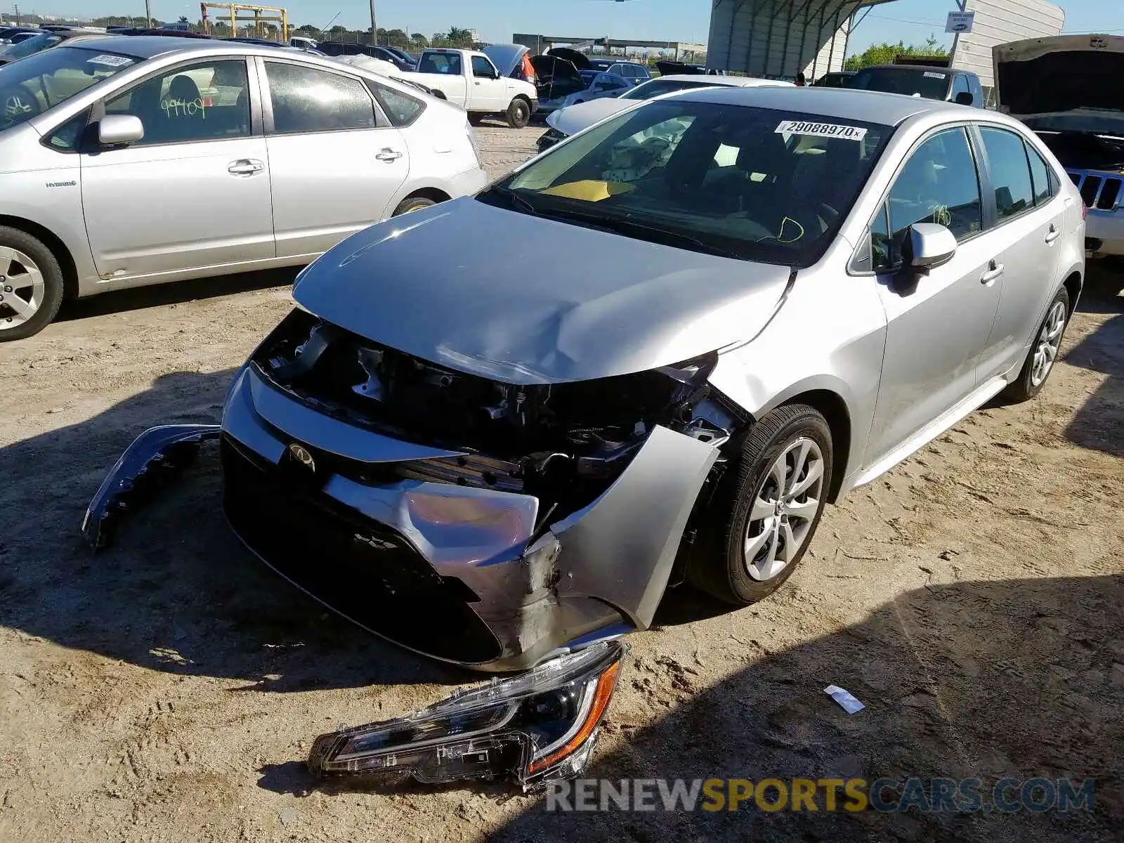 2 Photograph of a damaged car JTDEPRAE2LJ036870 TOYOTA COROLLA 2020